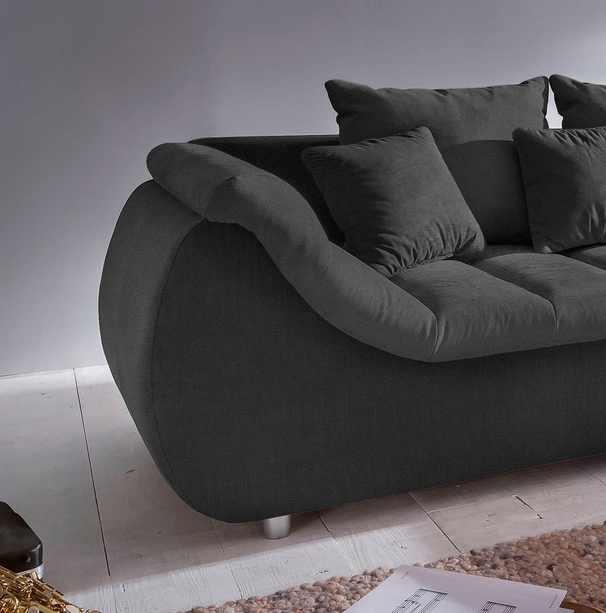 INOSIGN Hoekbank Imola elegant en comfortabel, actuele stiksels in de zitting, L-vorm