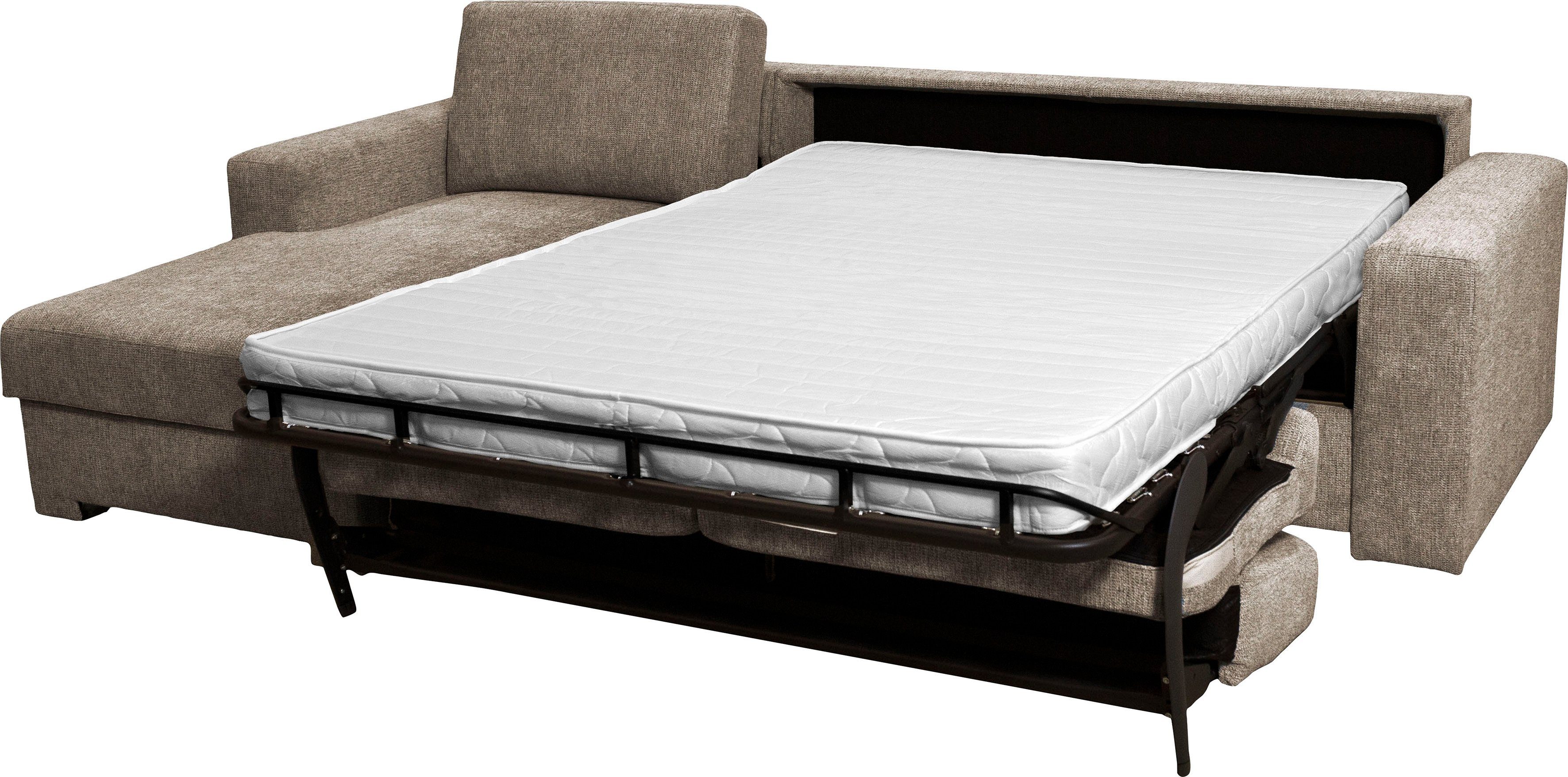 Home affaire Hoekbank Roma "M" matras hoogte 14 cm, slaapfunctie, met ondervering,