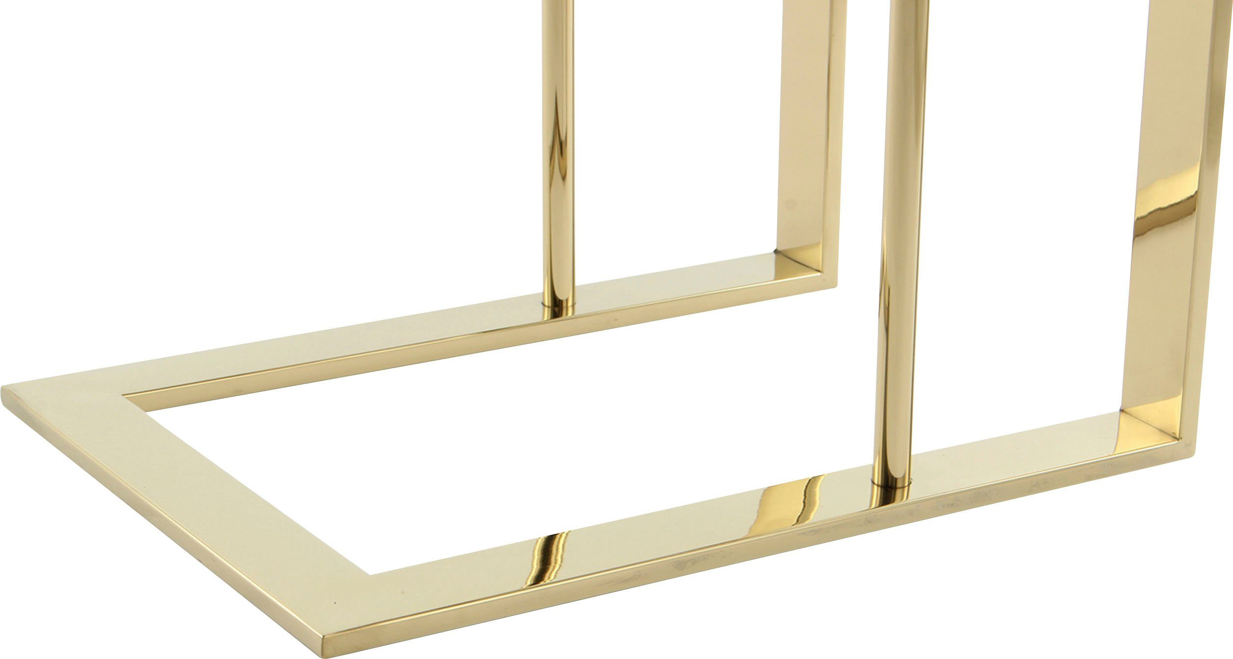 Kayoom Bijzettafel Sita, minimalistisch ontwerp, gemaakt van 100% RVS Minimalistische bijzettafel in C-model van edelstaal (1 stuk)