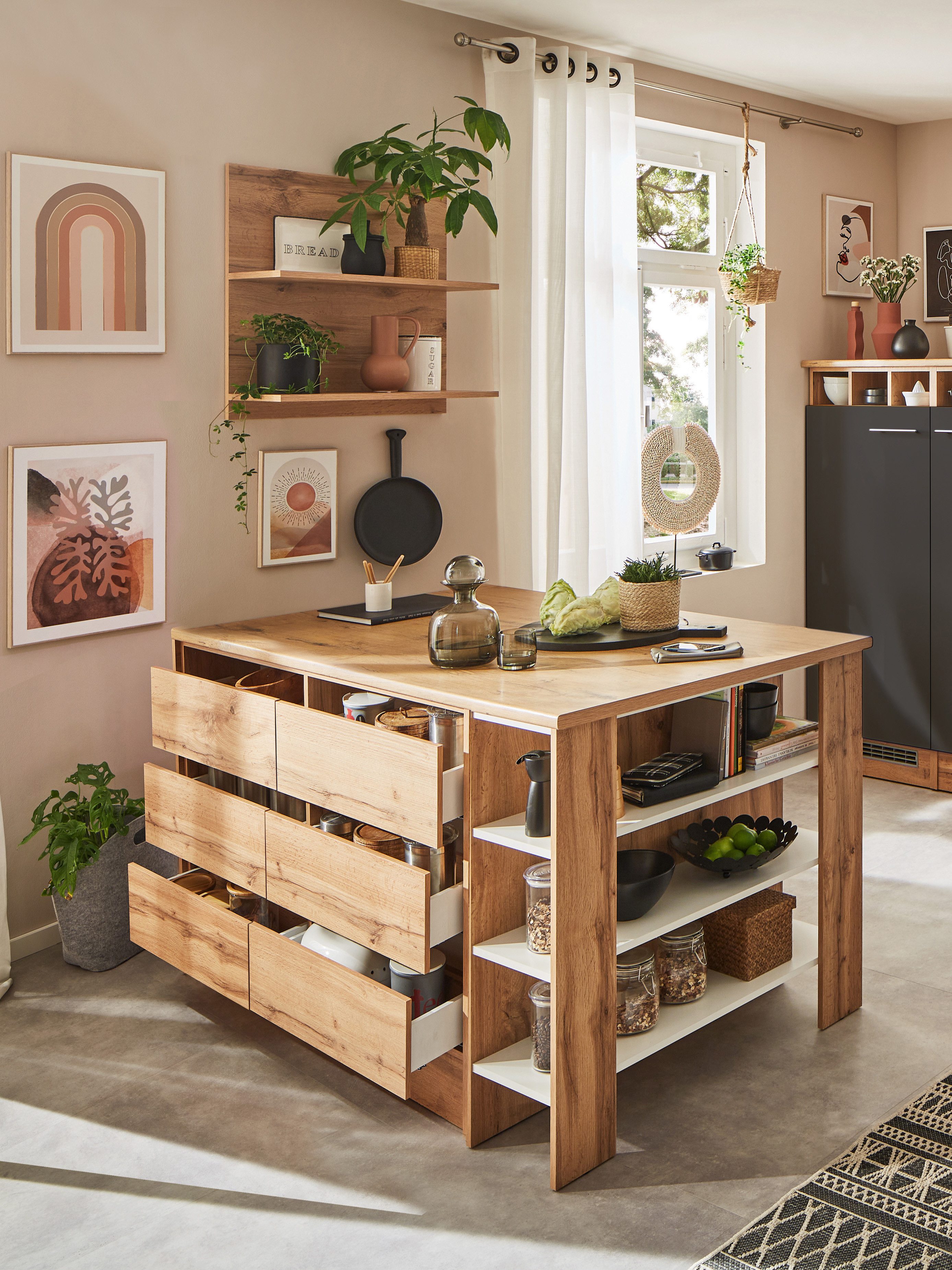 RESPEKTA Kookeiland HILDE Breedte 150 cm, incl. wandplank