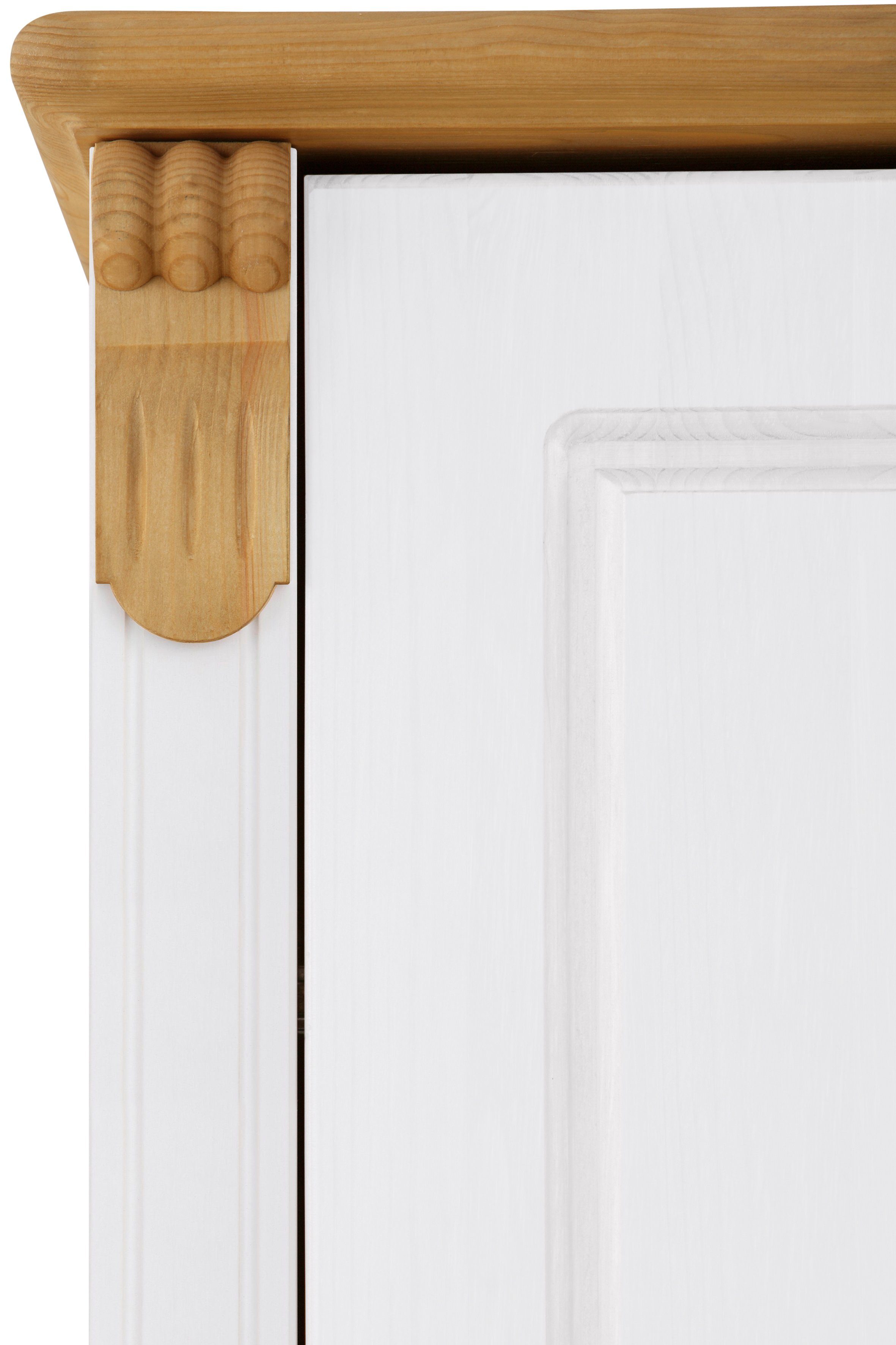 Home affaire Kledingkast Tessin, Driedeuren kast, 3-deurs Breedte 152 cm, massief grenen, met spiegel en 3 lades