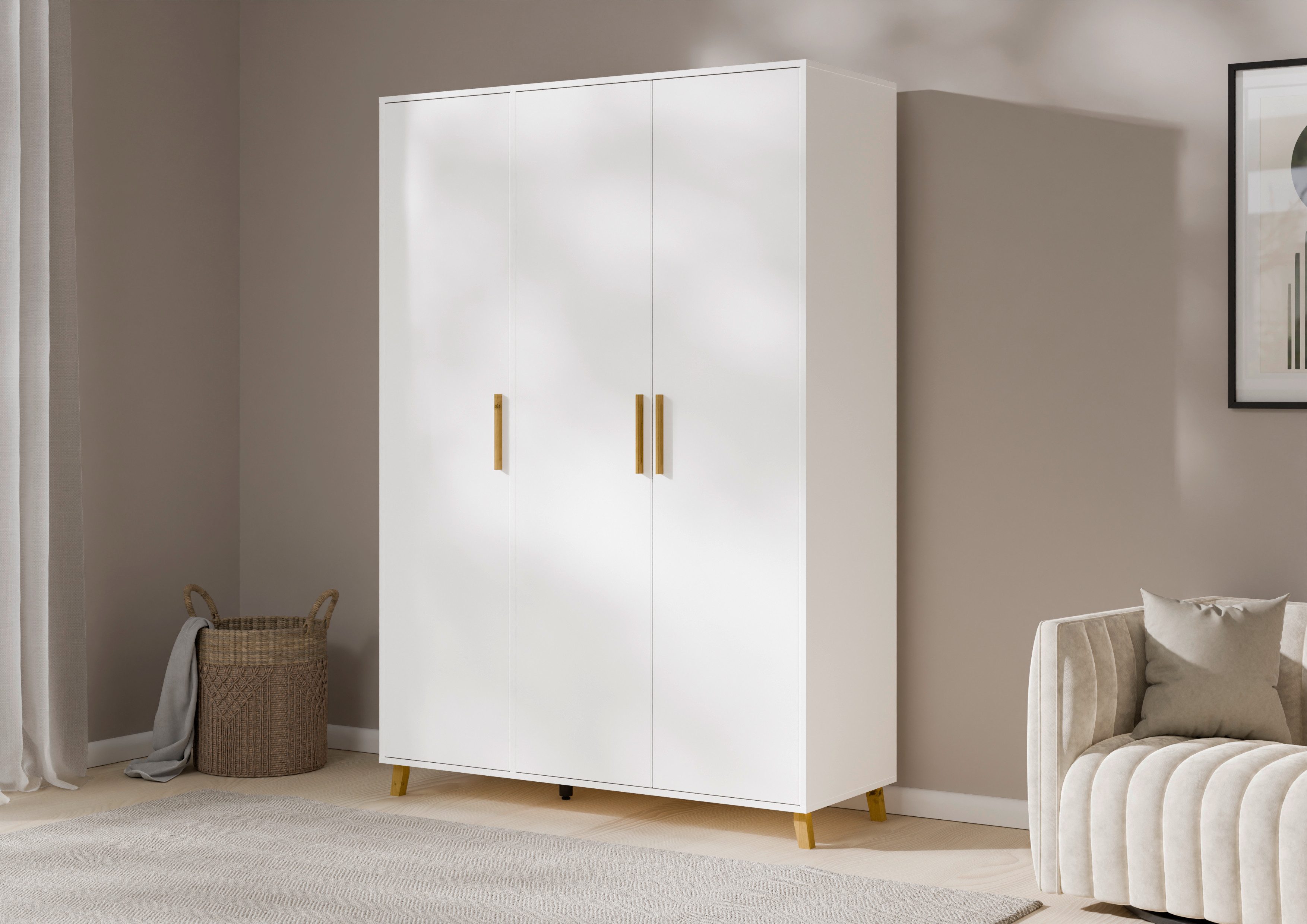 rauch Draaideurkast Kledingkast kast garderobe waskast SHINJO Grepen en voeten van massief hout, veel opbergruimte MADE IN GERMANY