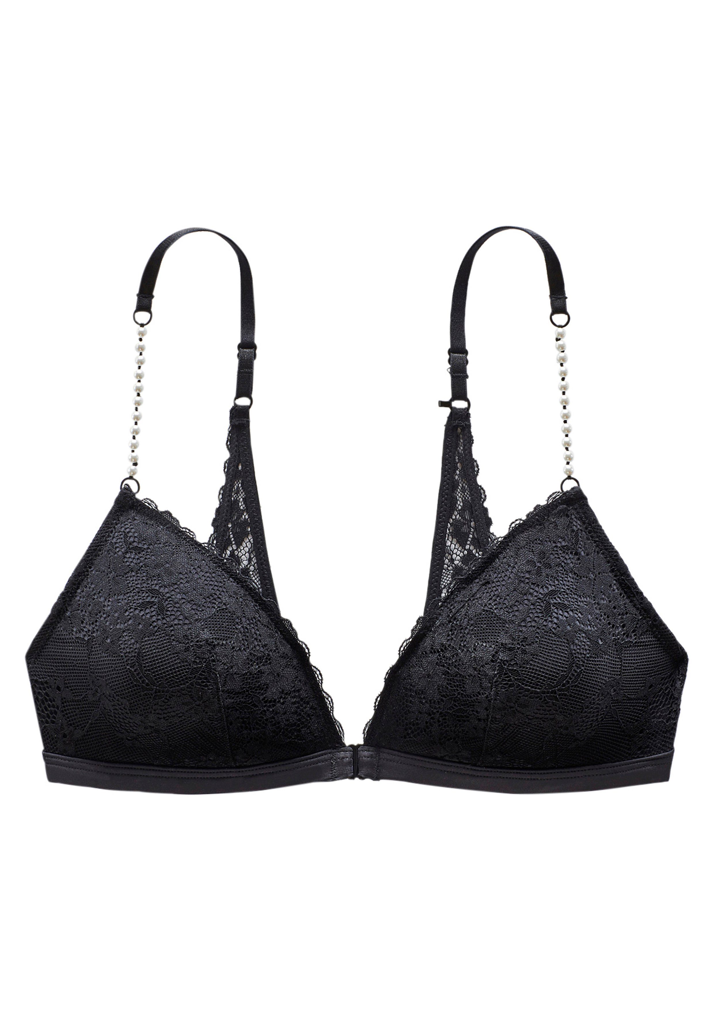 Lascana Bralette zonder beugels met extravagante parelbandjes, sexy lingerie