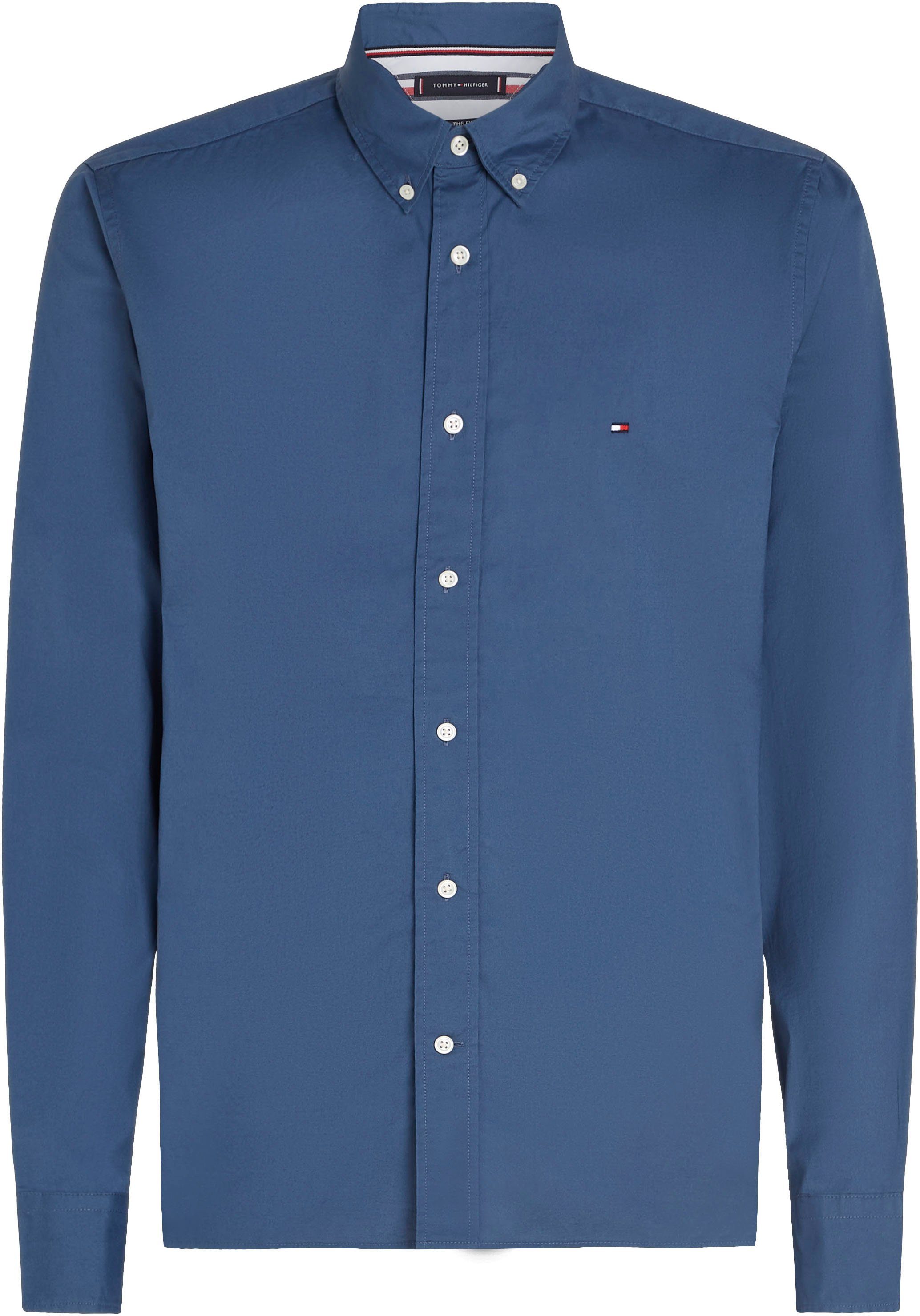 Tommy Hilfiger Overhemd met lange mouwen FLEX POPLIN RF SHIRT met labelschild binnenin de knoopsluiting (1-delig)
