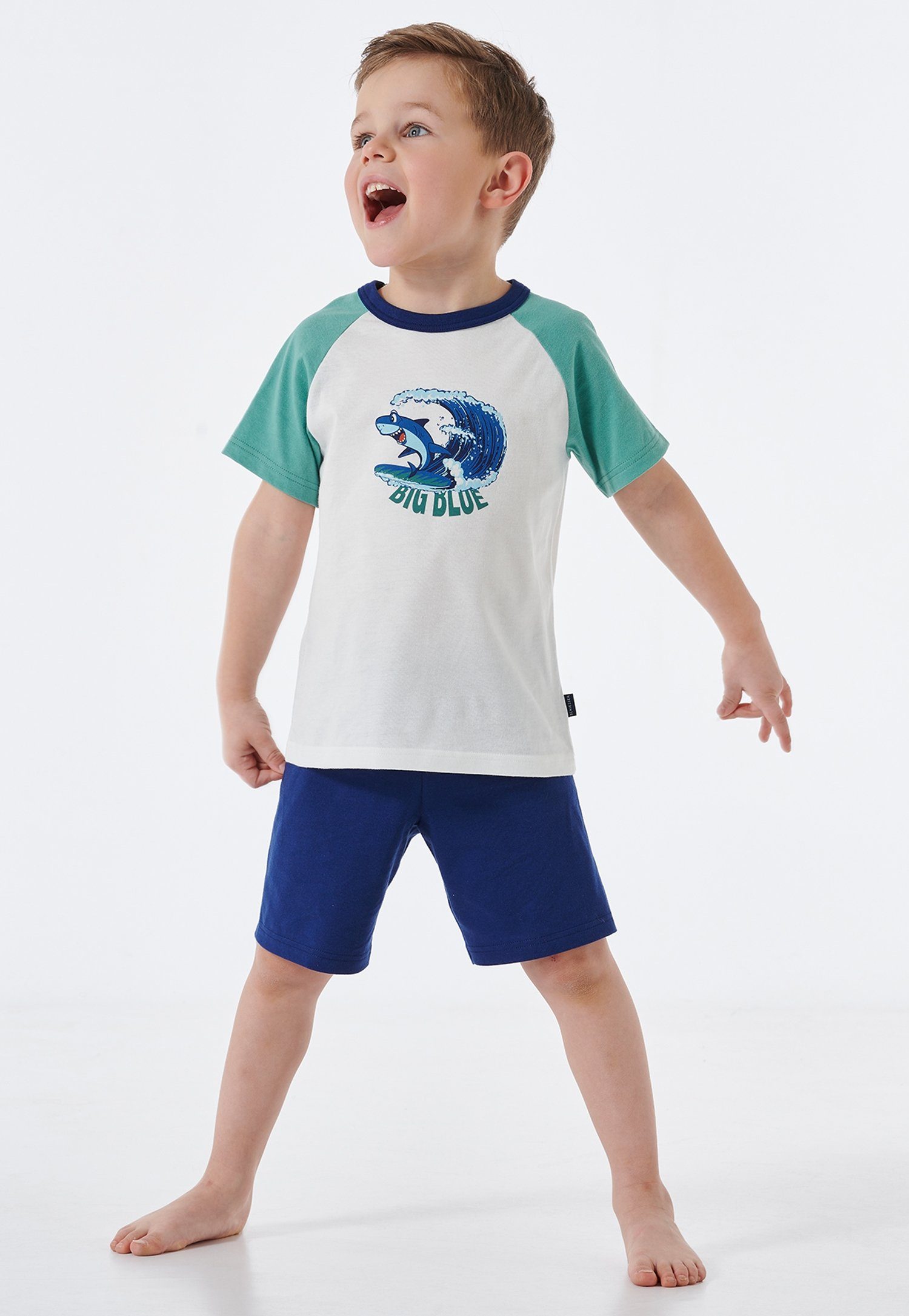Schiesser Shortama "Casual World" met opvallende print op het shirt (2-delig)