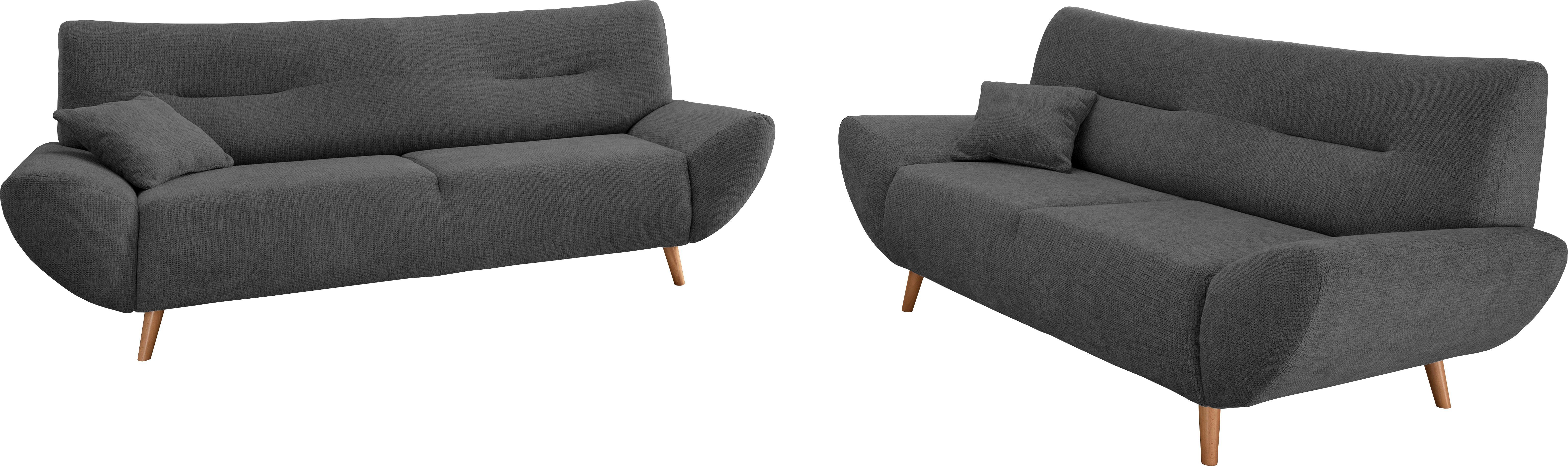 INOSIGN 3-zitsbank Drago, elegant en tijdloos, comfortabel, met houten voet