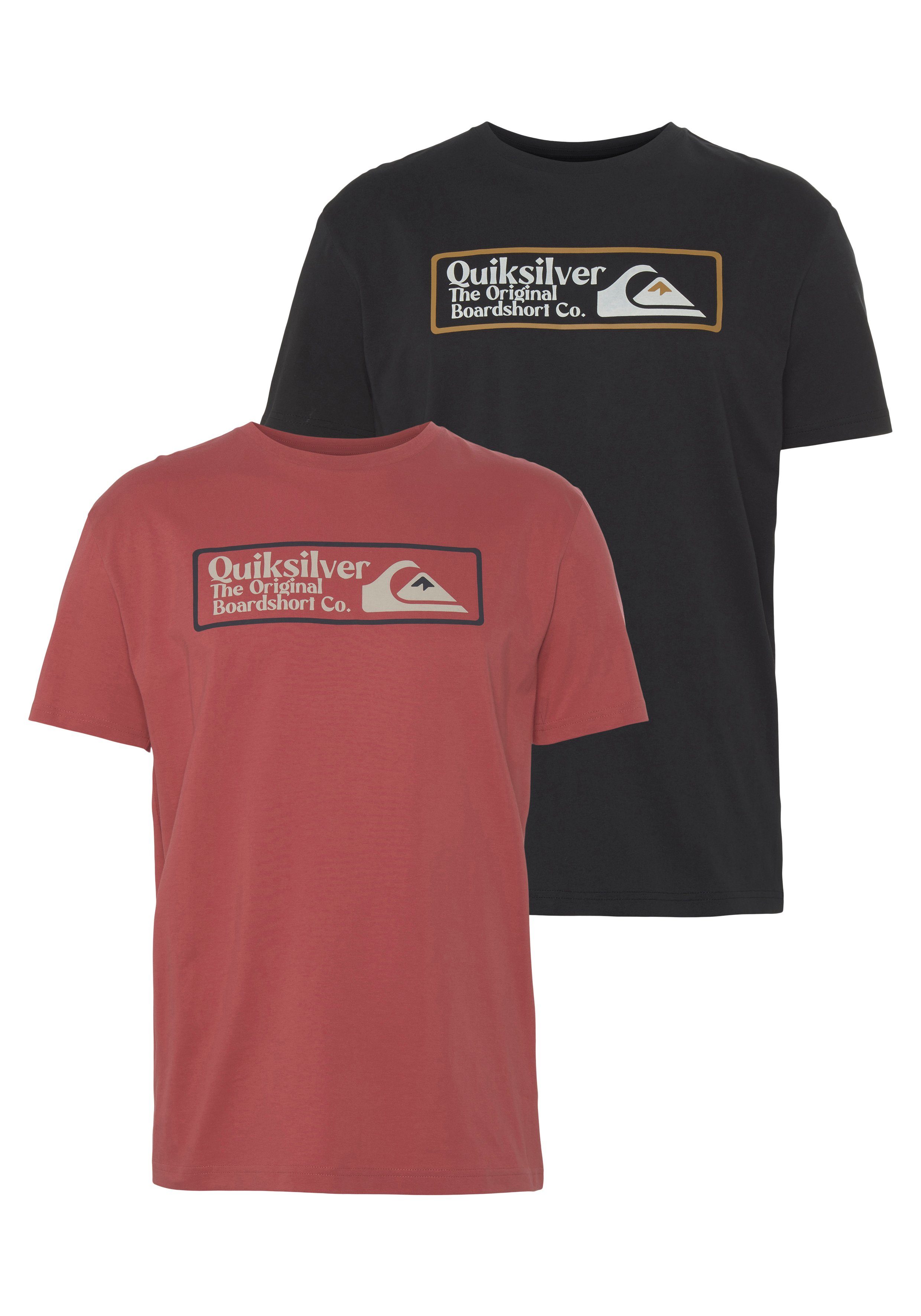 Quiksilver T-shirt SQUARE BIZ PACK FLX YM (2-delig) heren t-shirts maat XS zwart
