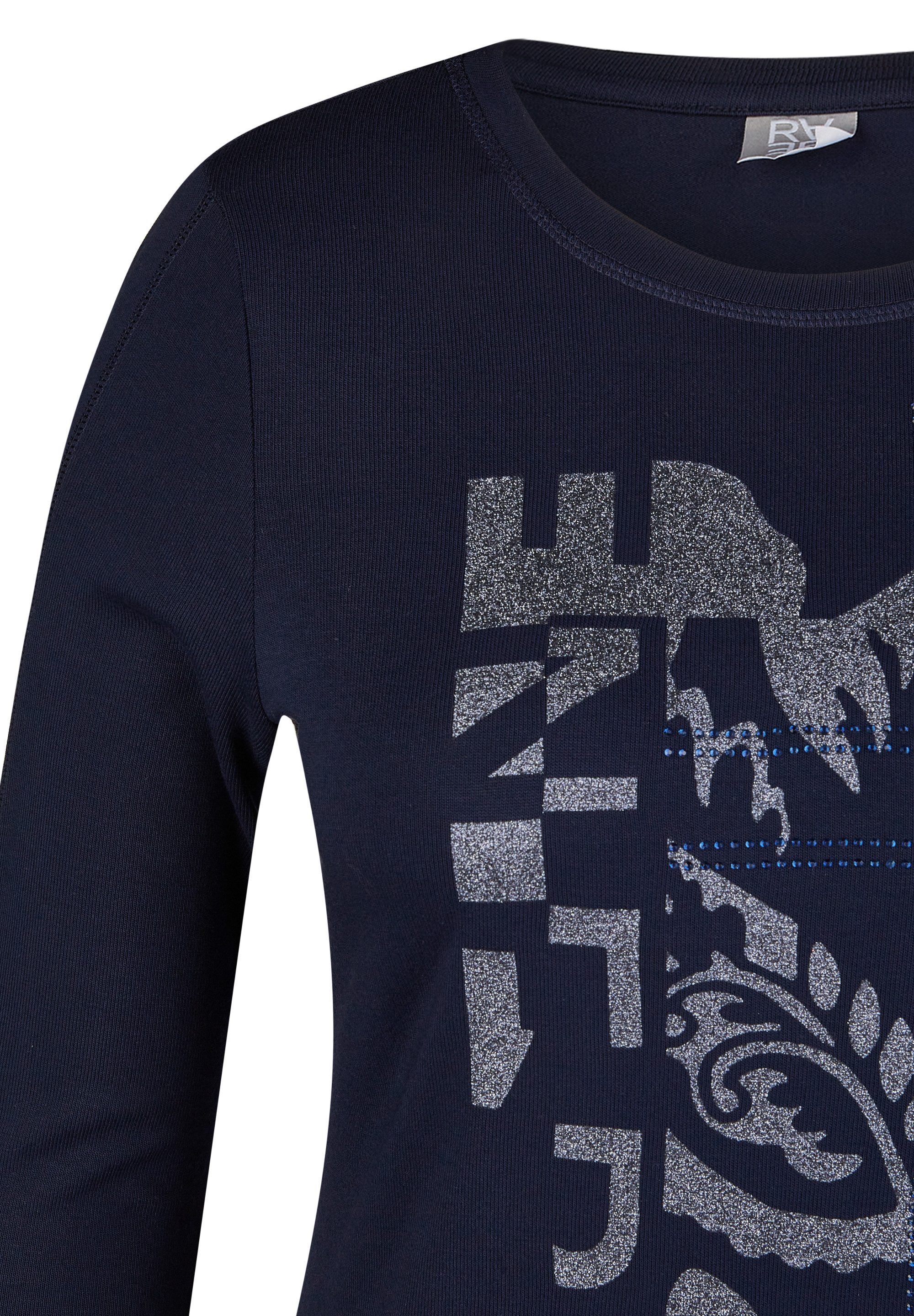 Rabe Shirt met 3/4 mouwen met glanzende frontprint