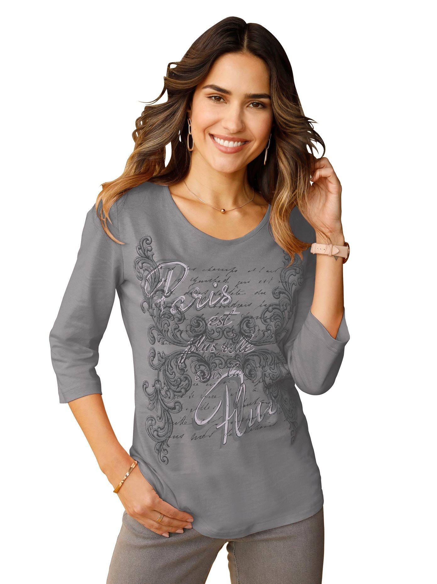 Classic Basics Shirt met 3/4-mouwen Shirt (1-delig) dames shirts maat 42 grijs