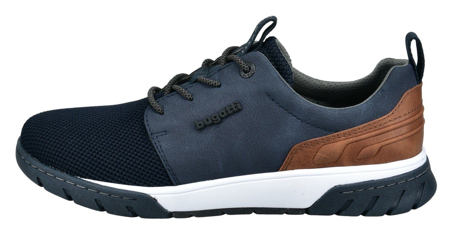 Bugatti Sneakers met label en contrastafwerking, vrijetijdsschoen, lage schoen, veterschoen