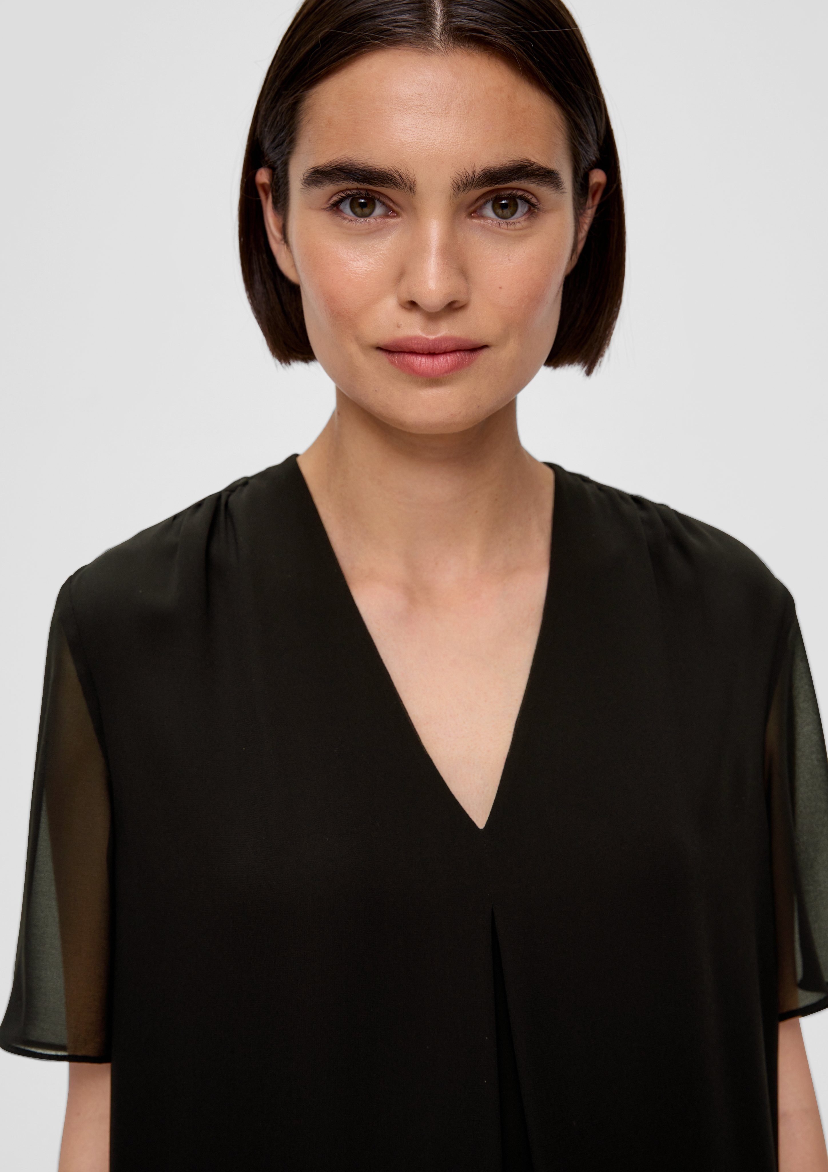 s.Oliver BLACK LABEL Shirtblouse met ingelegde plooi voor