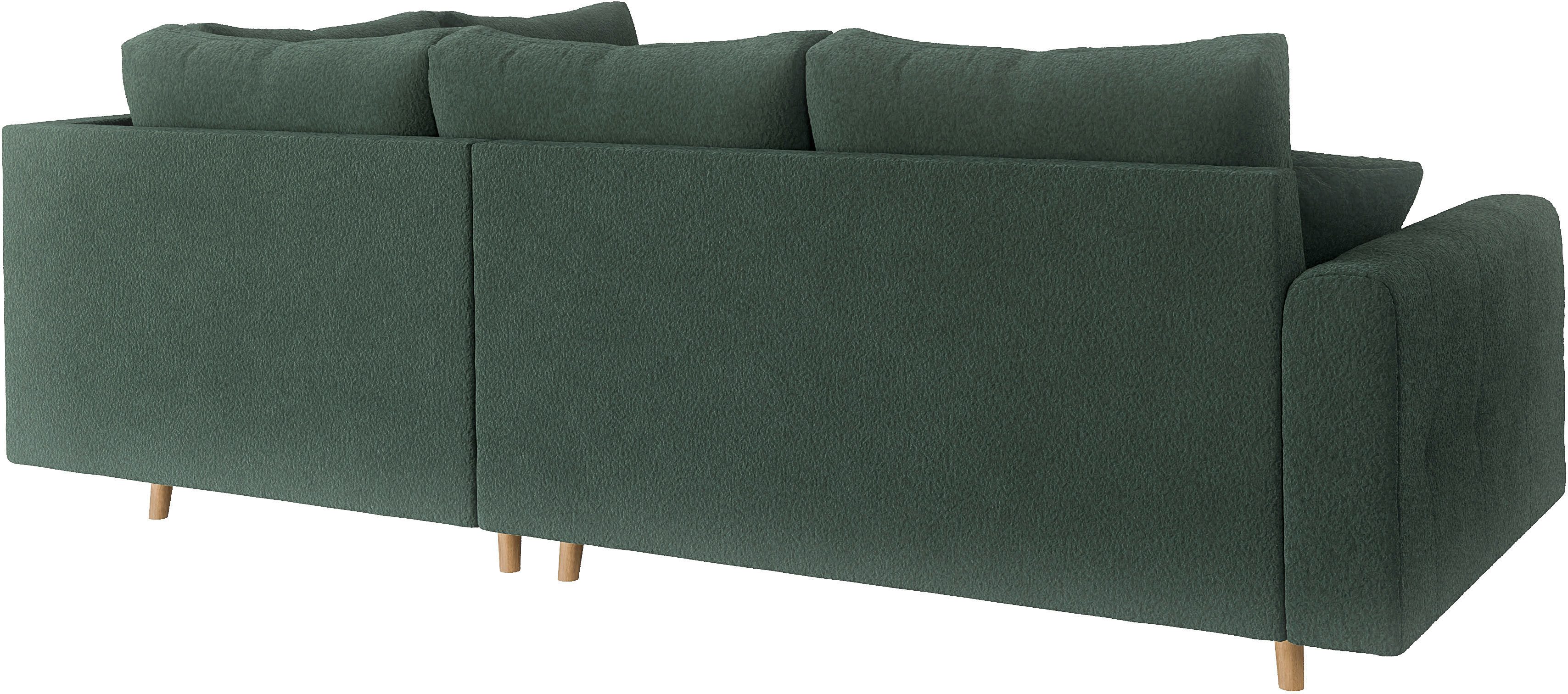 Home affaire Hoekbank CHARRE L-vorm met ottomane, afmetingen B/D/H: 231/161/81 cm fijne stiksels, losse rug- en sierkussens, ook in cord en bouclé
