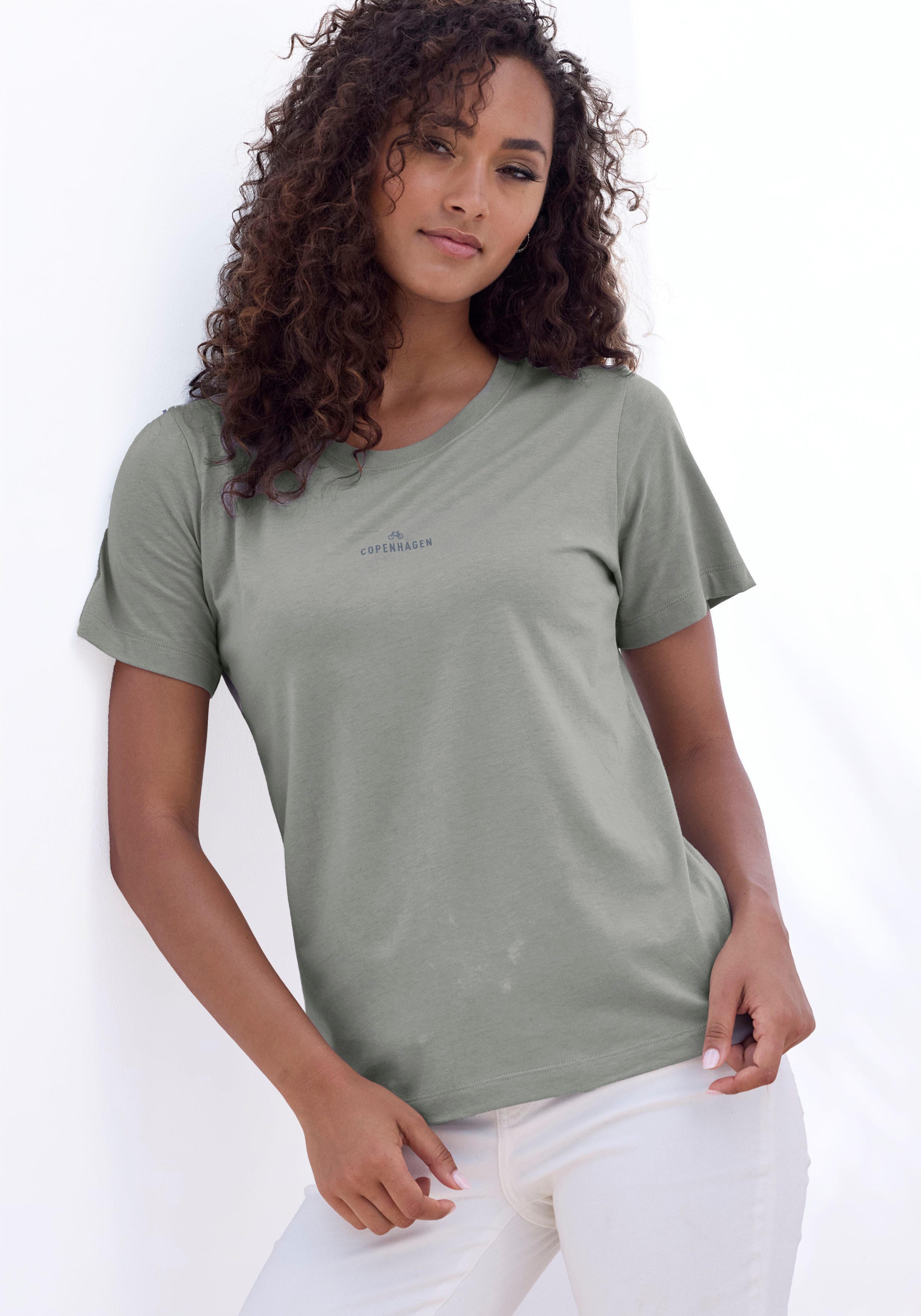 Copenhagen Studios T-shirt Met subtiele logoprint vooraan van zachte jersey kwaliteit met biologische katoen
