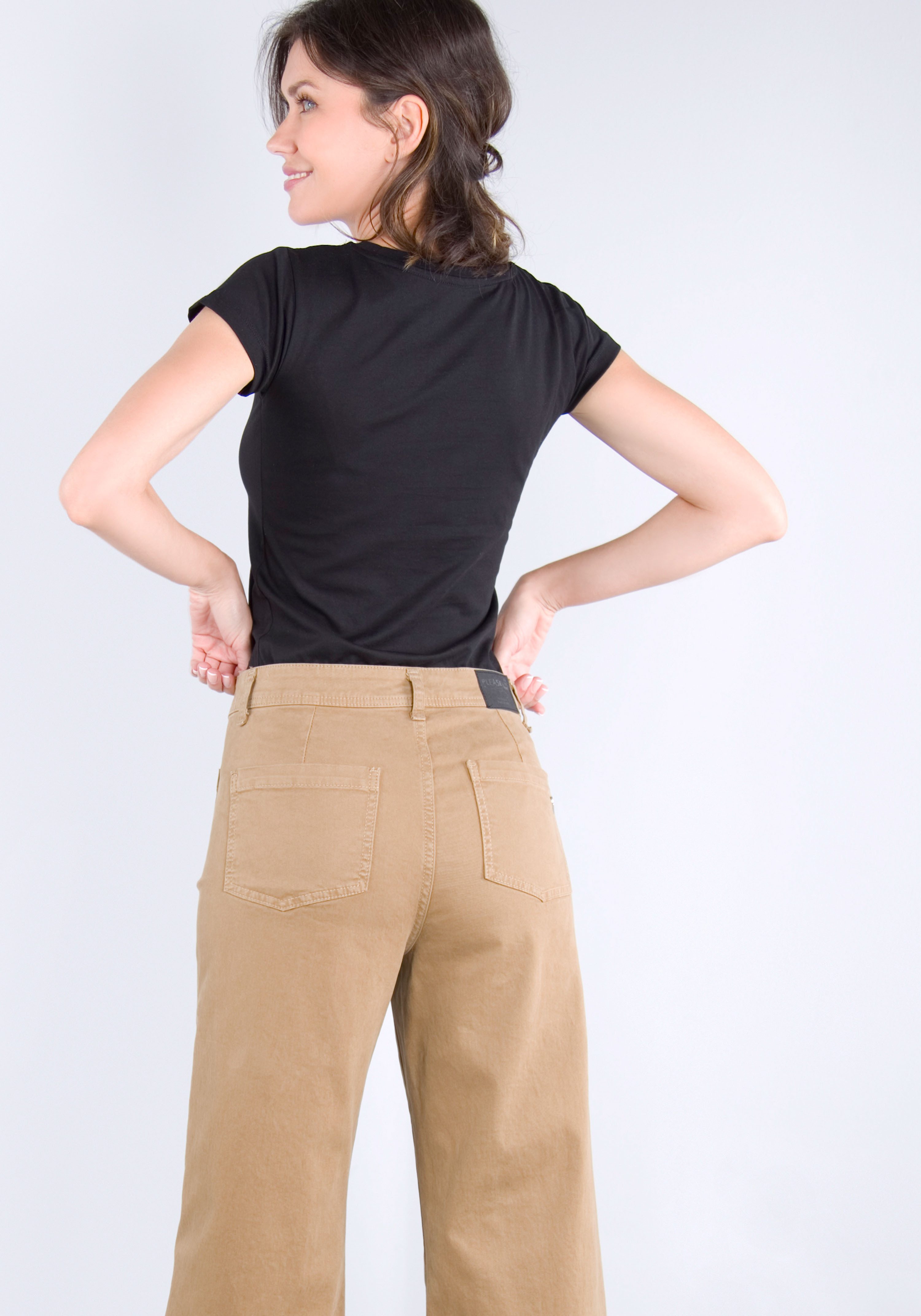 Please Jeans Broek met wijde pijpen van hoogwaardige katoenmix met stretch