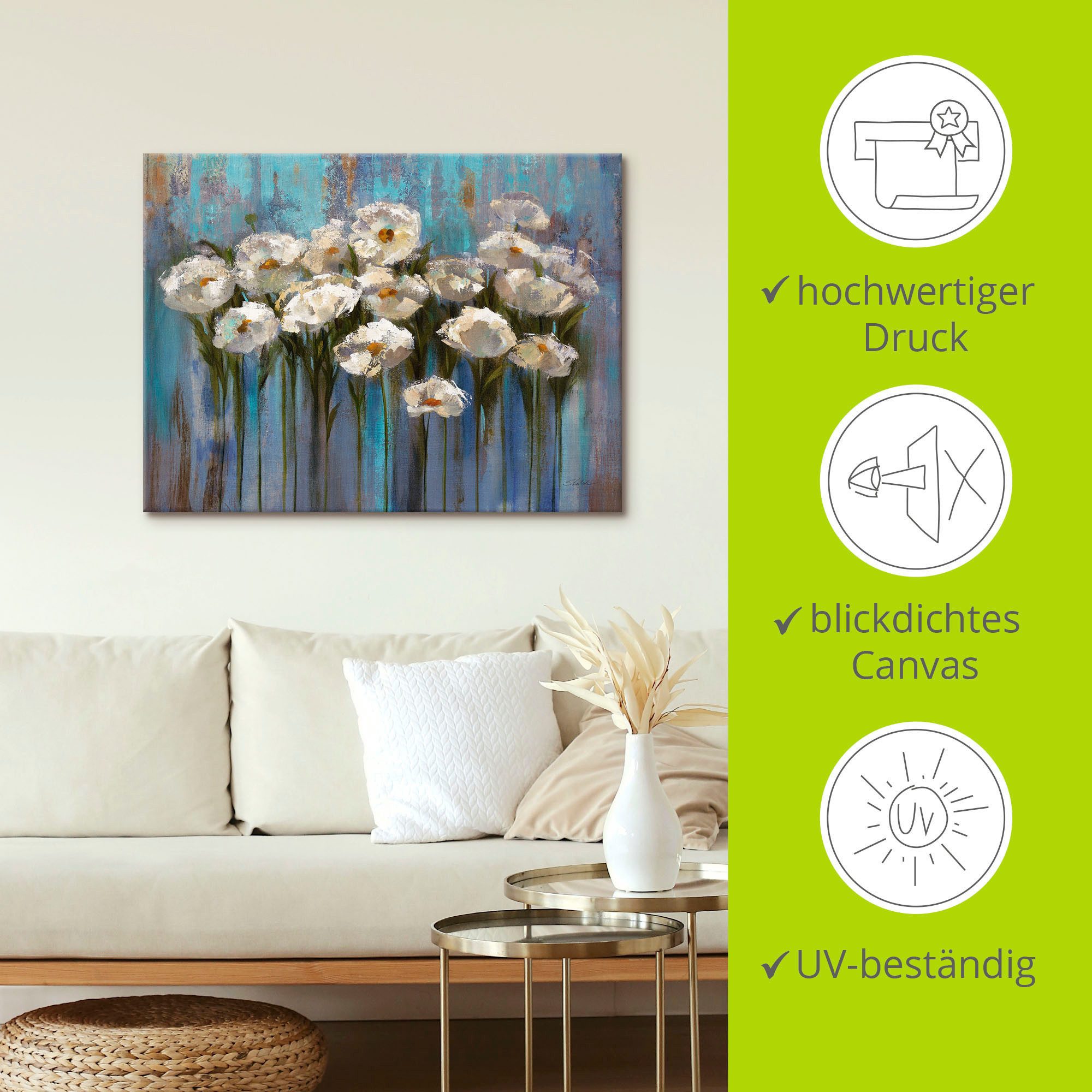 Artland Artprint Anemonen aan het meer als artprint op linnen, poster in verschillende formaten maten