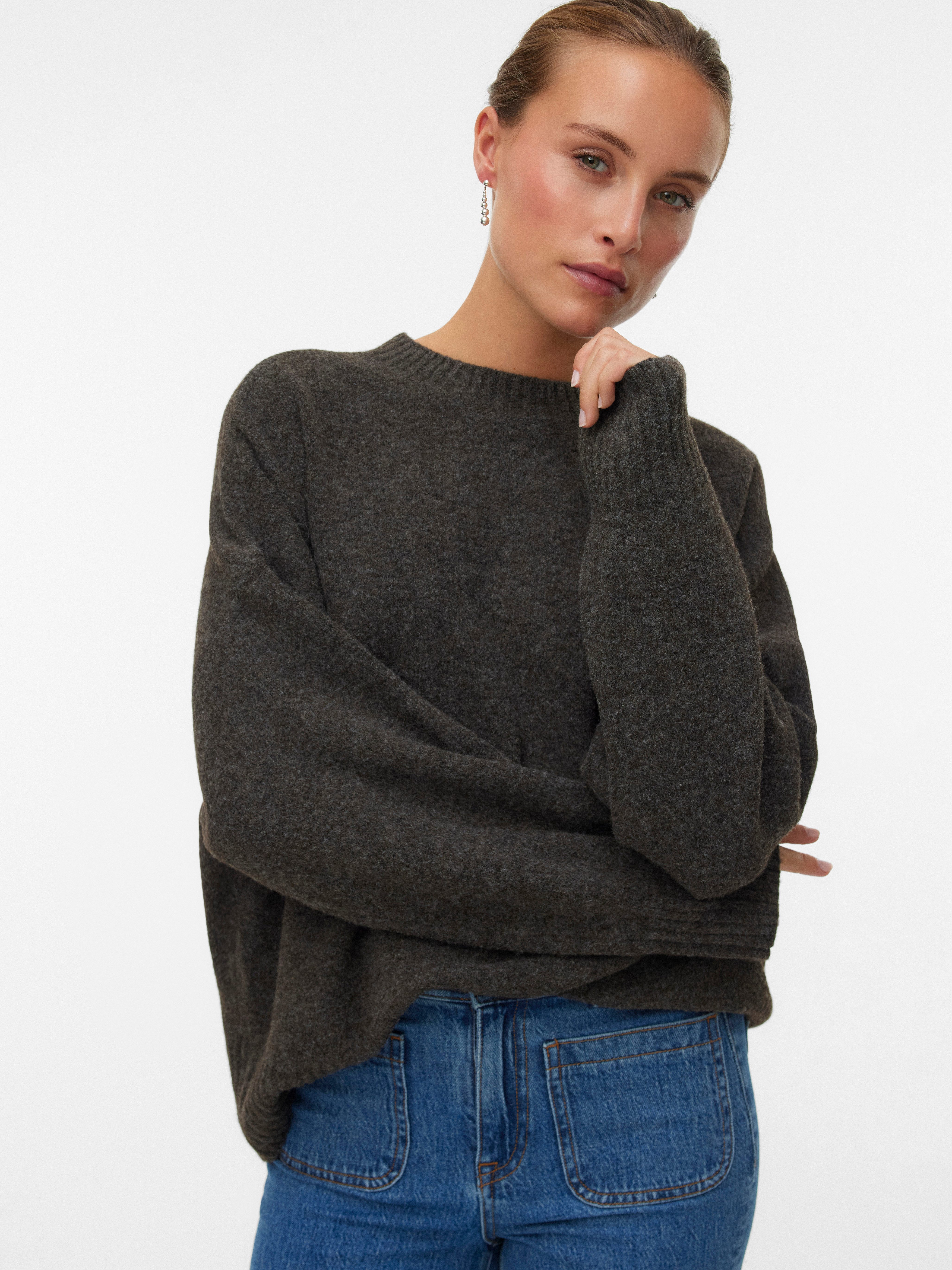 Vero Moda Gebreide trui VMBOOM LS O-NECK PULLOVER GA NOOS
