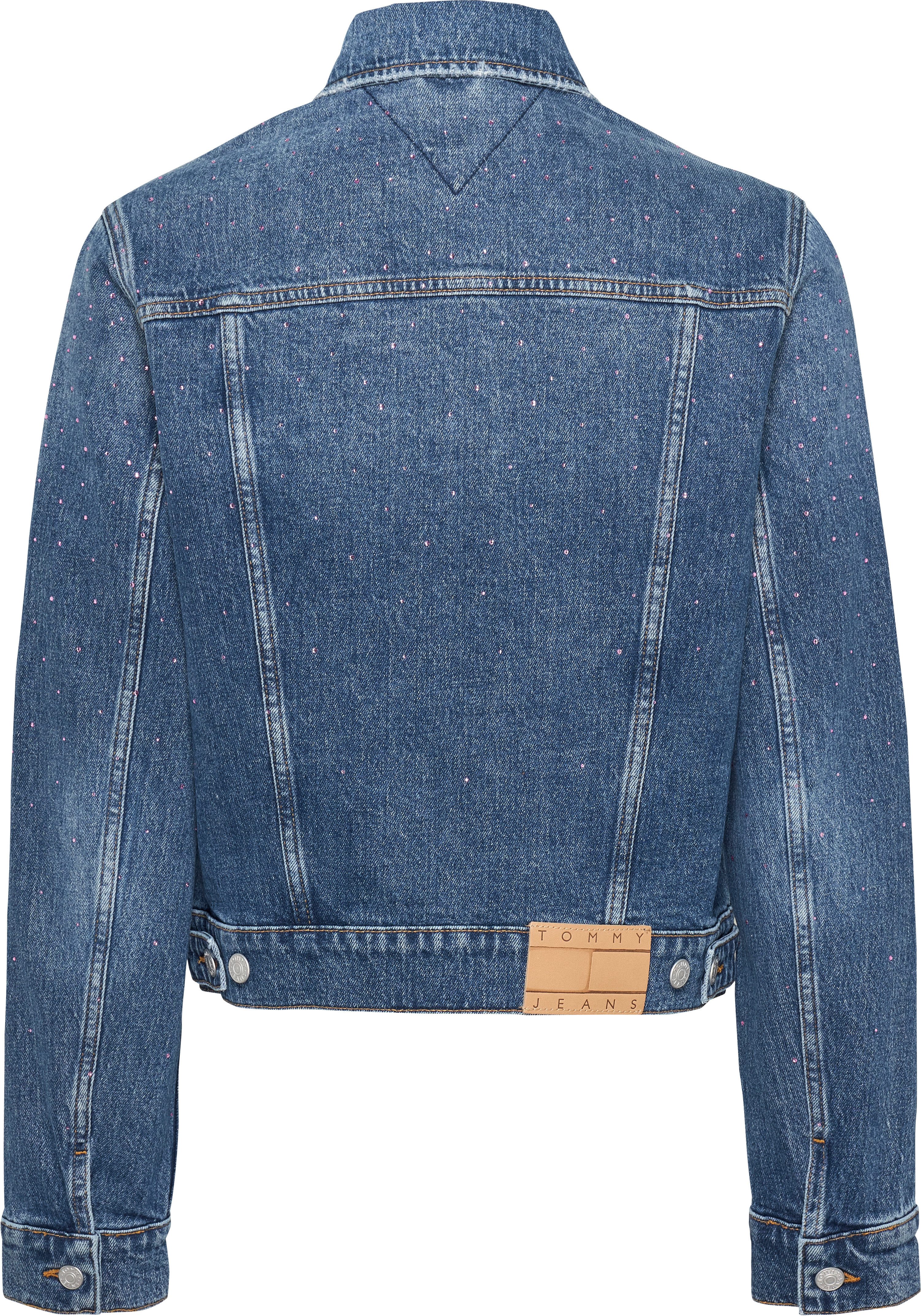 TOMMY Jeansjack CLASSIC TRUCKER JACKET AI6136 met typische trucker-details, met sierstenen