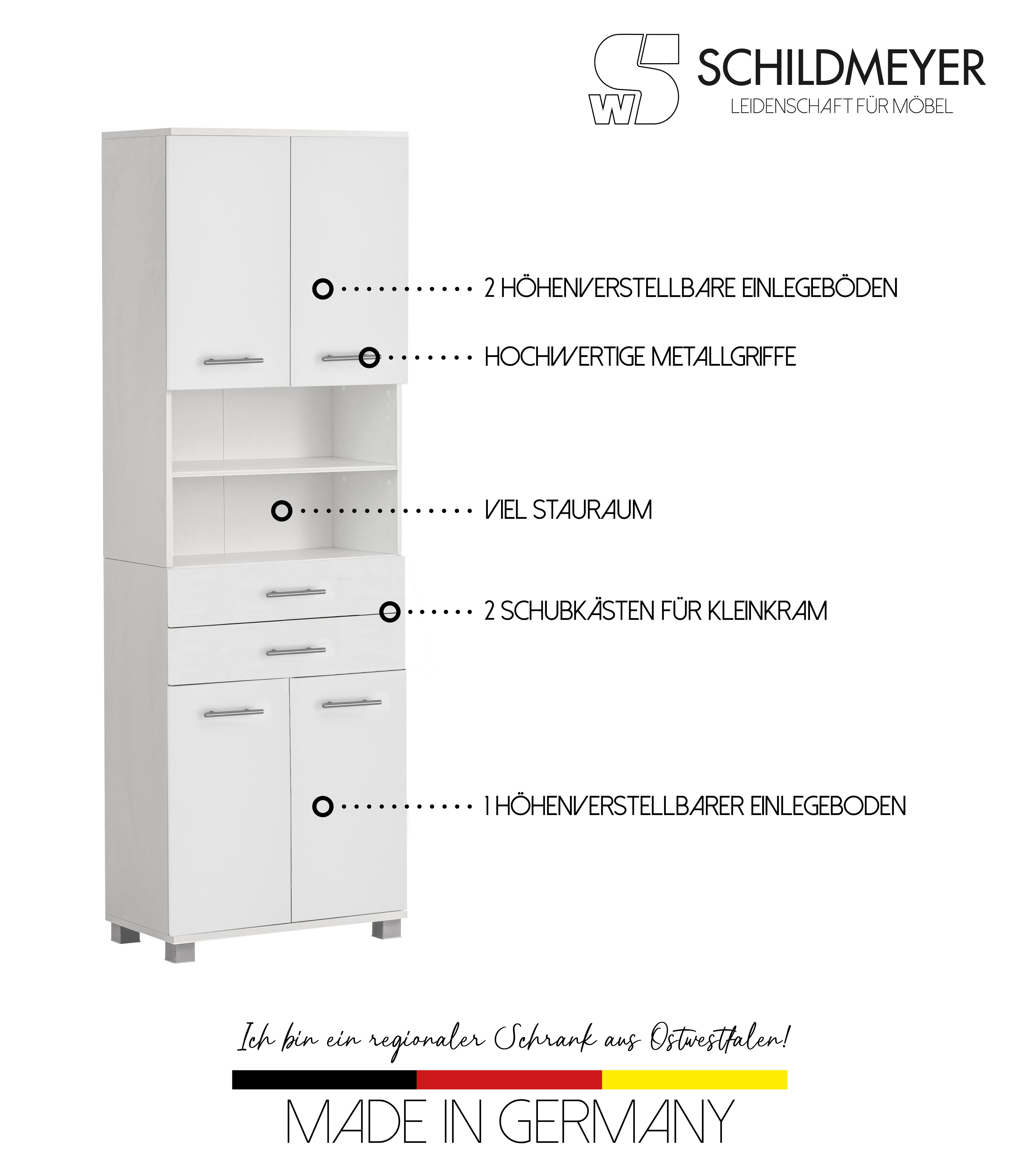 welltime Hoge kast Emmi, breedte 59 cm made in Germany