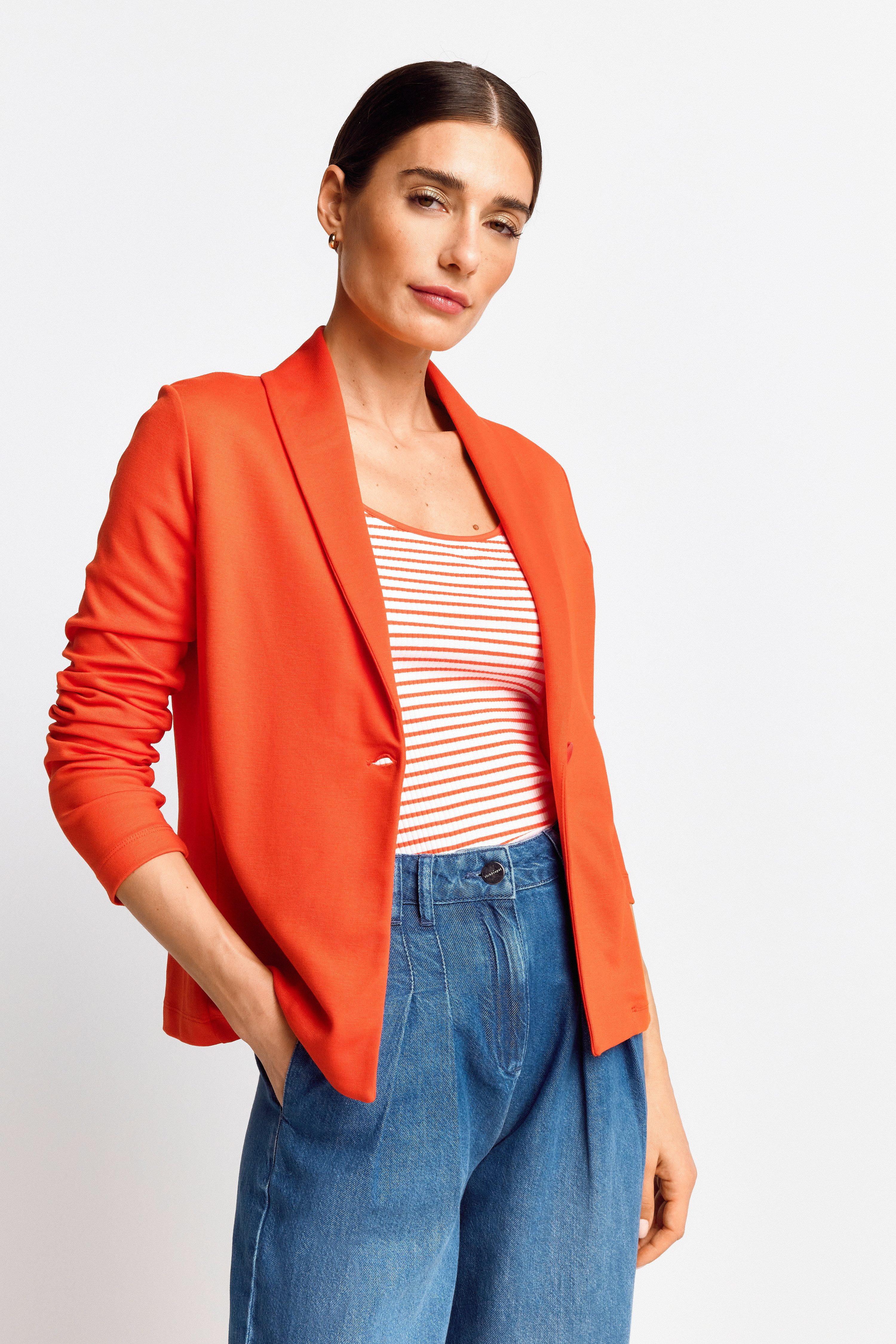Rich & Royal Jerseyblazer met 1-knopsluiting