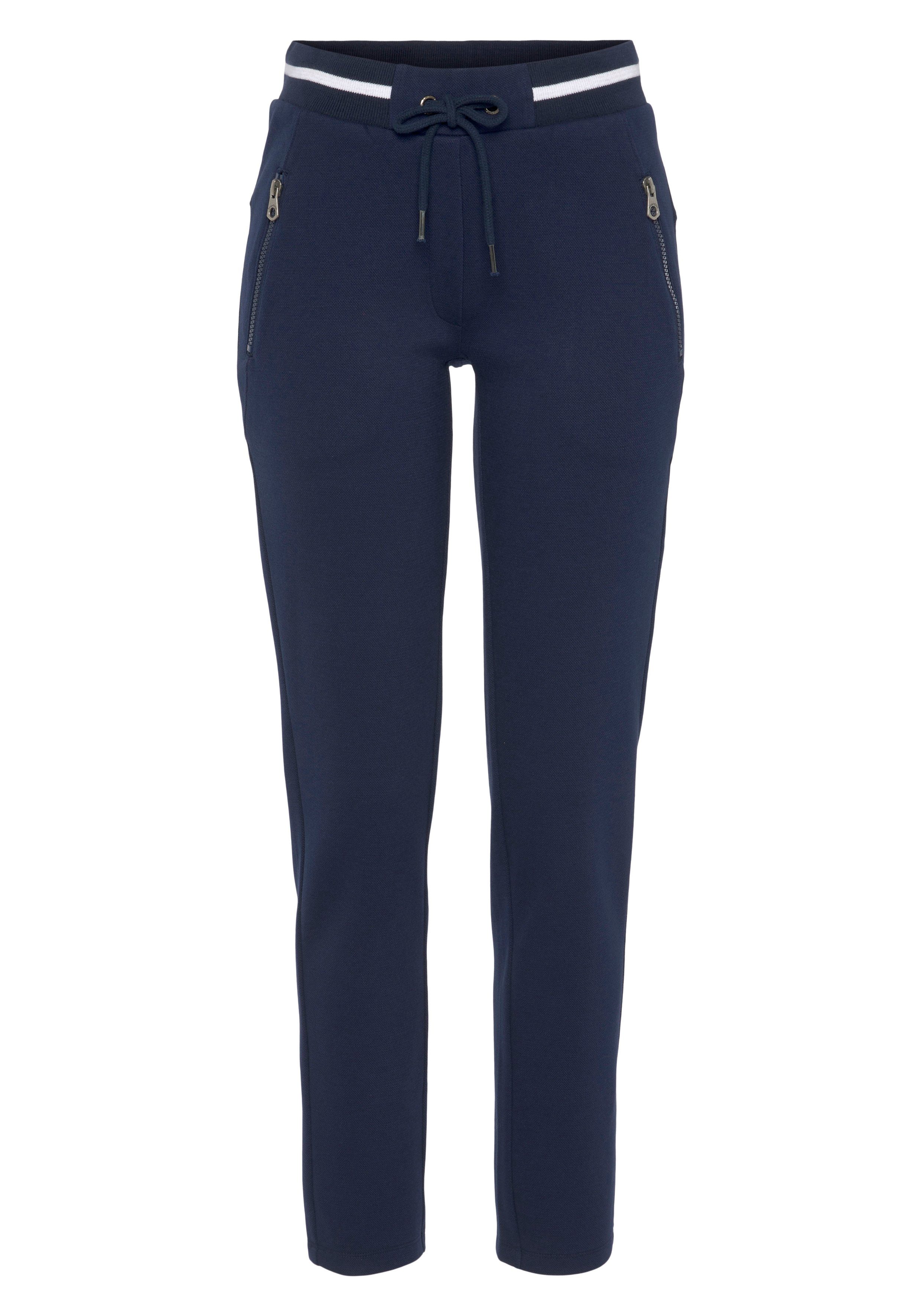 KangaROOS Jerseybroek met piqué-structuur en streepdetail