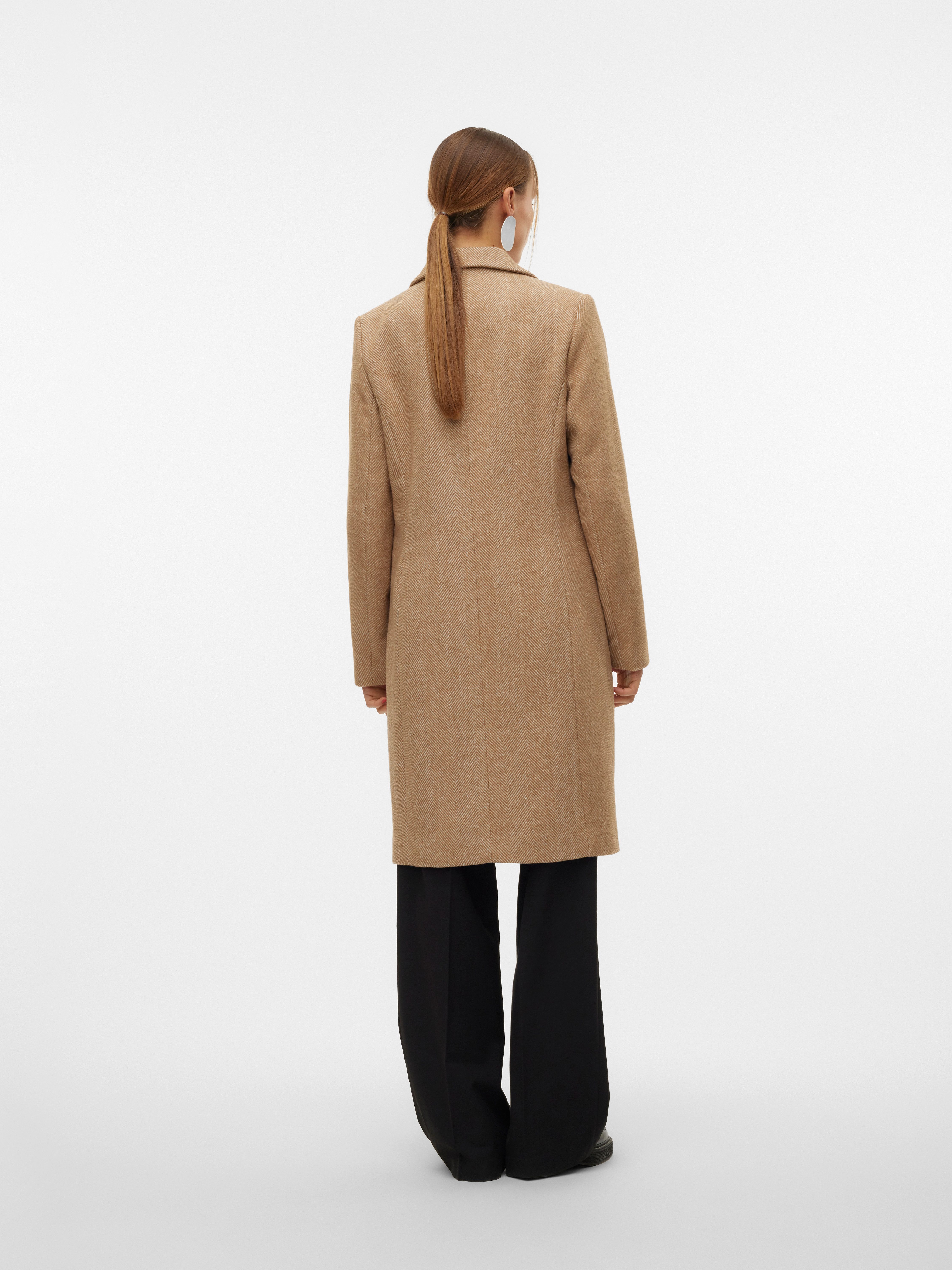 Vero Moda Lange jas VMBLAZA HERINGBONE LONG WOOL COAT GA BOO