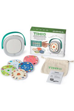timio leerspeelgoed timio-player, starter-kit interactieve, tweetalige en leerzame audiospeler voor kleuters met licht, geluid en 5 magnetische audio-discs multicolor