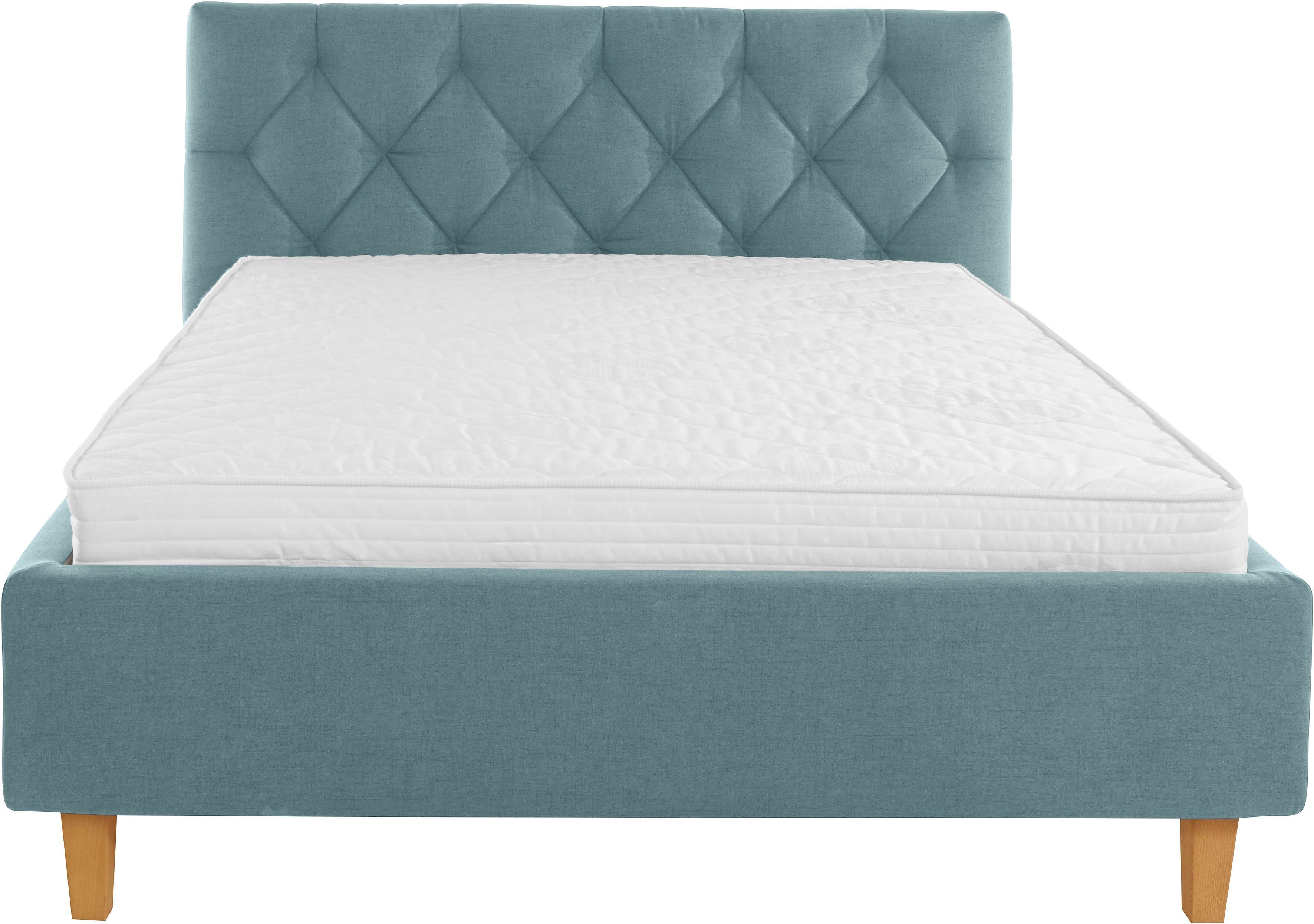 Guido Maria Kretschmer Home&Living Gestoffeerd bed Sunley 100 Kruisstiksel, hoofdbordhoogte 102 cm, zonder of met matras/lattenbodem