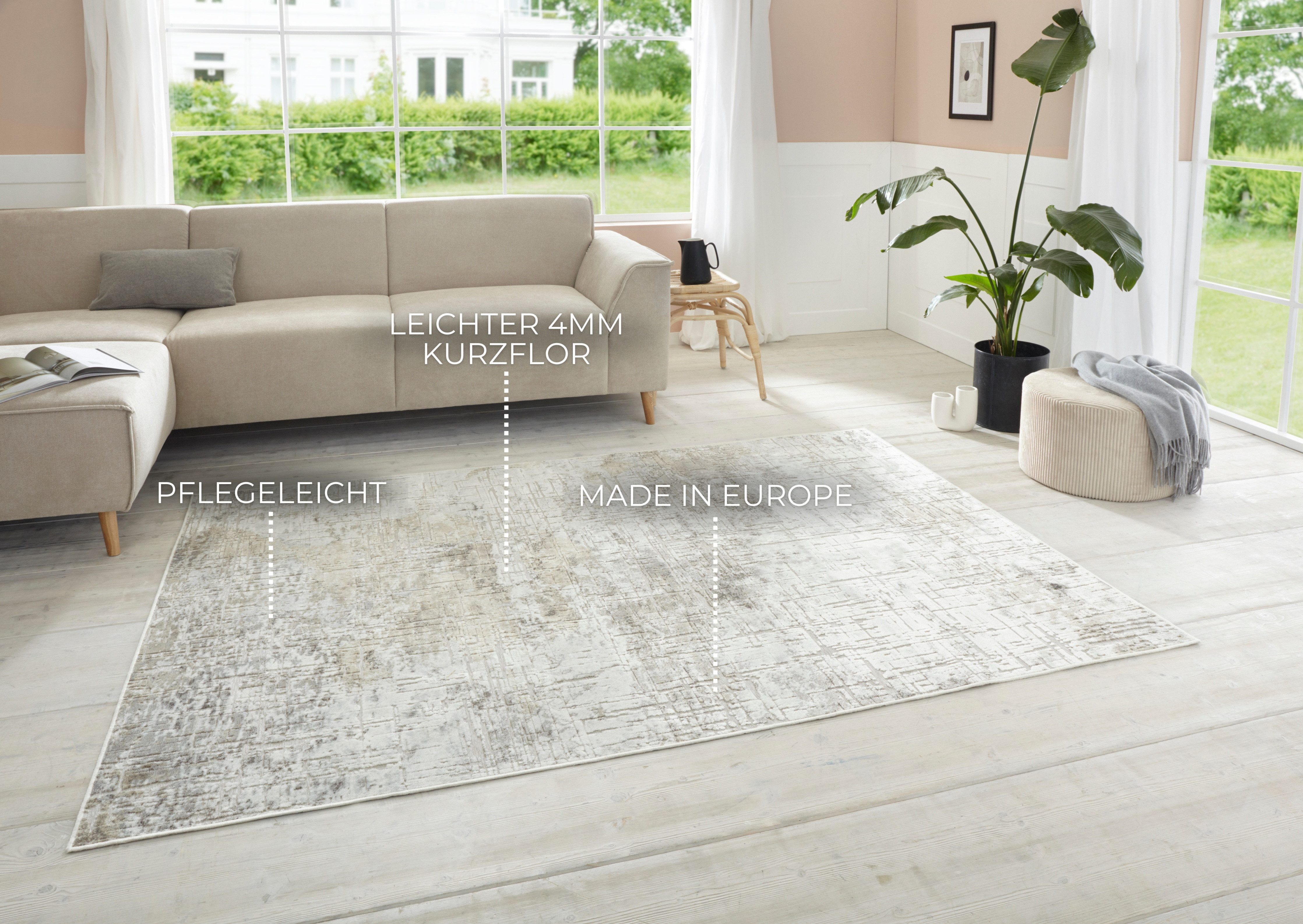 ELLE DECORATION Design-vloerkleed Chameis Viscose, vintage-look, zijde look, woonkamer, slaapkamer, vloerkleed