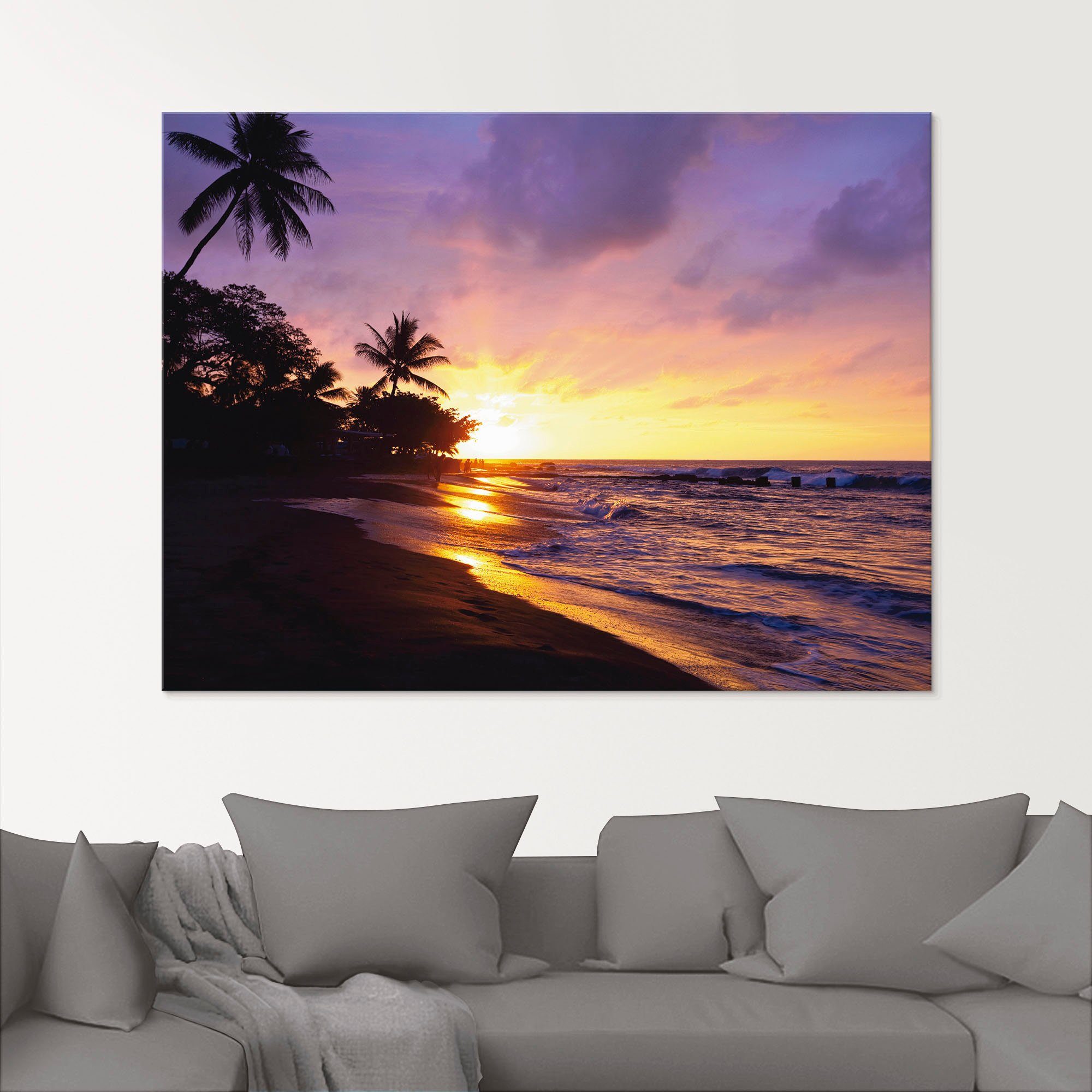 Artland Print op glas Tropisch strand in verschillende maten
