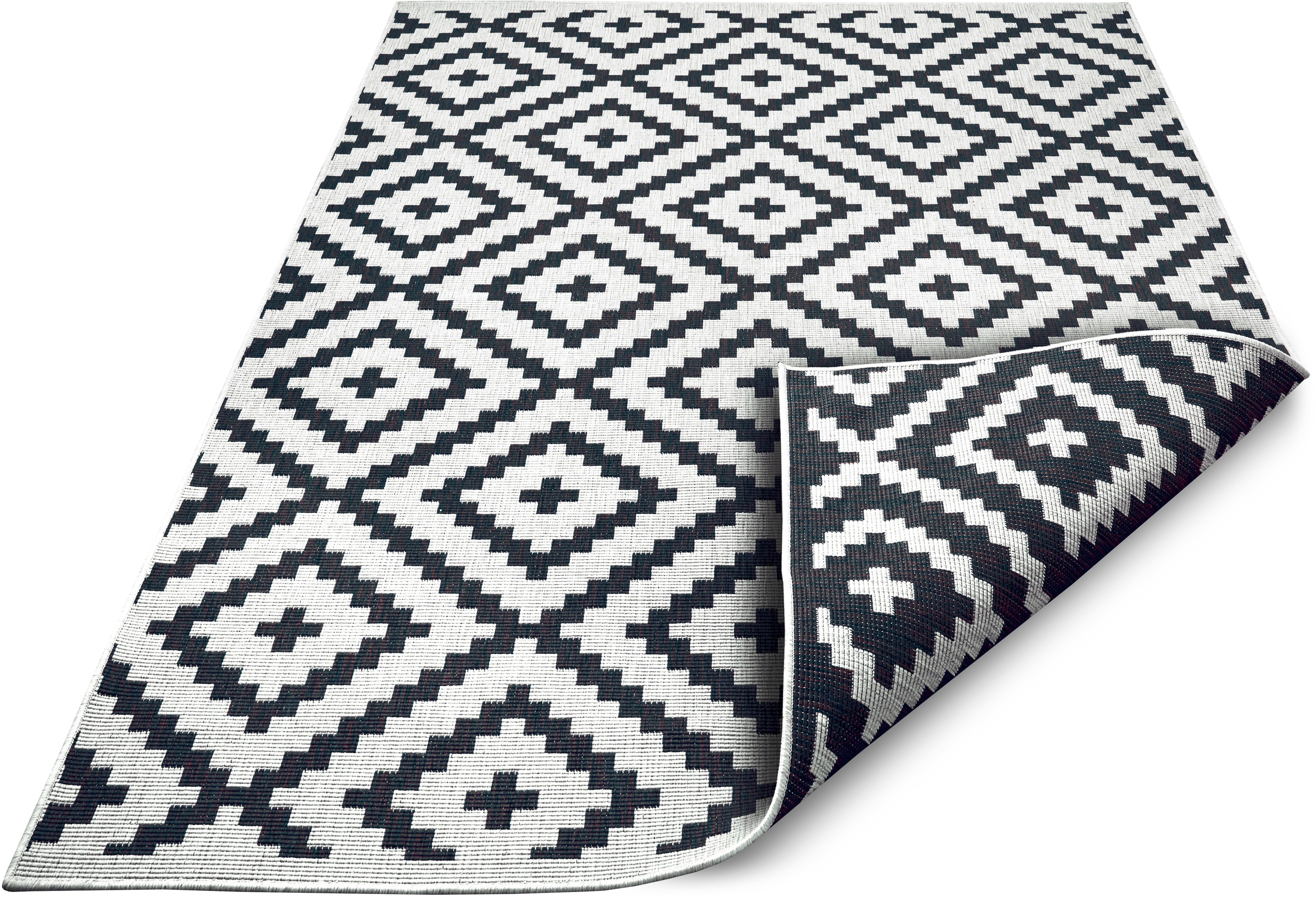 my home Vloerkleed Ronda tweezijdig te gebruiken kleed Sisal-look, platweefsel, in- en outdoor, geometrisch boho design