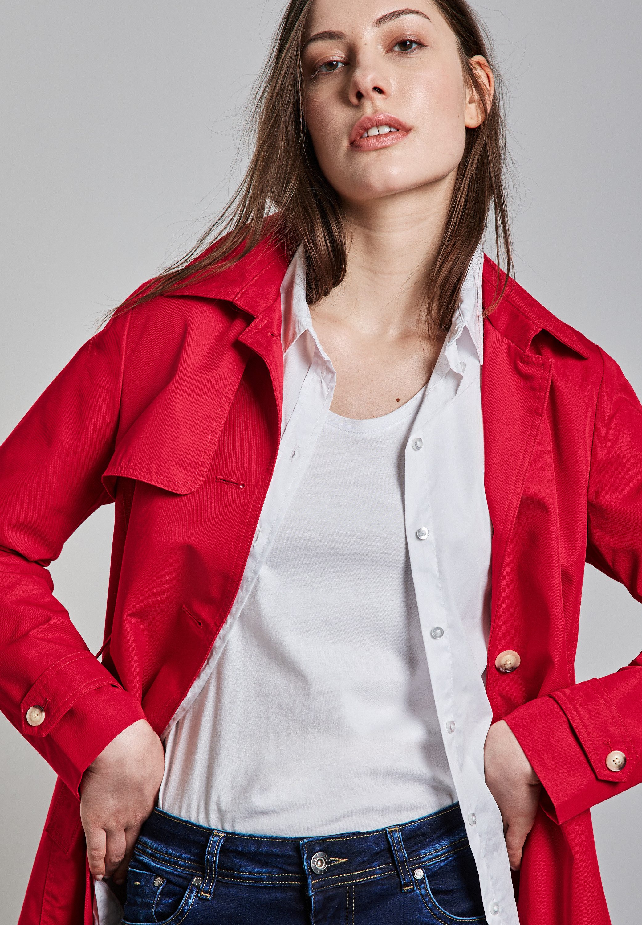 STREET ONE Trenchcoat met riem om te tailleren
