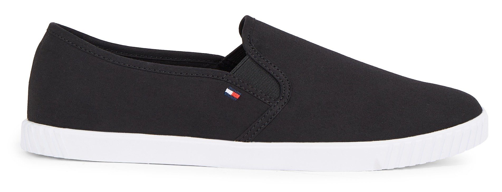 Tommy Hilfiger Instappers CANVAS SLIP-ON SNEAKER Vrijetijdsschoen, slip-on sneaker, zomerschoen met elastiek, smalle vorm