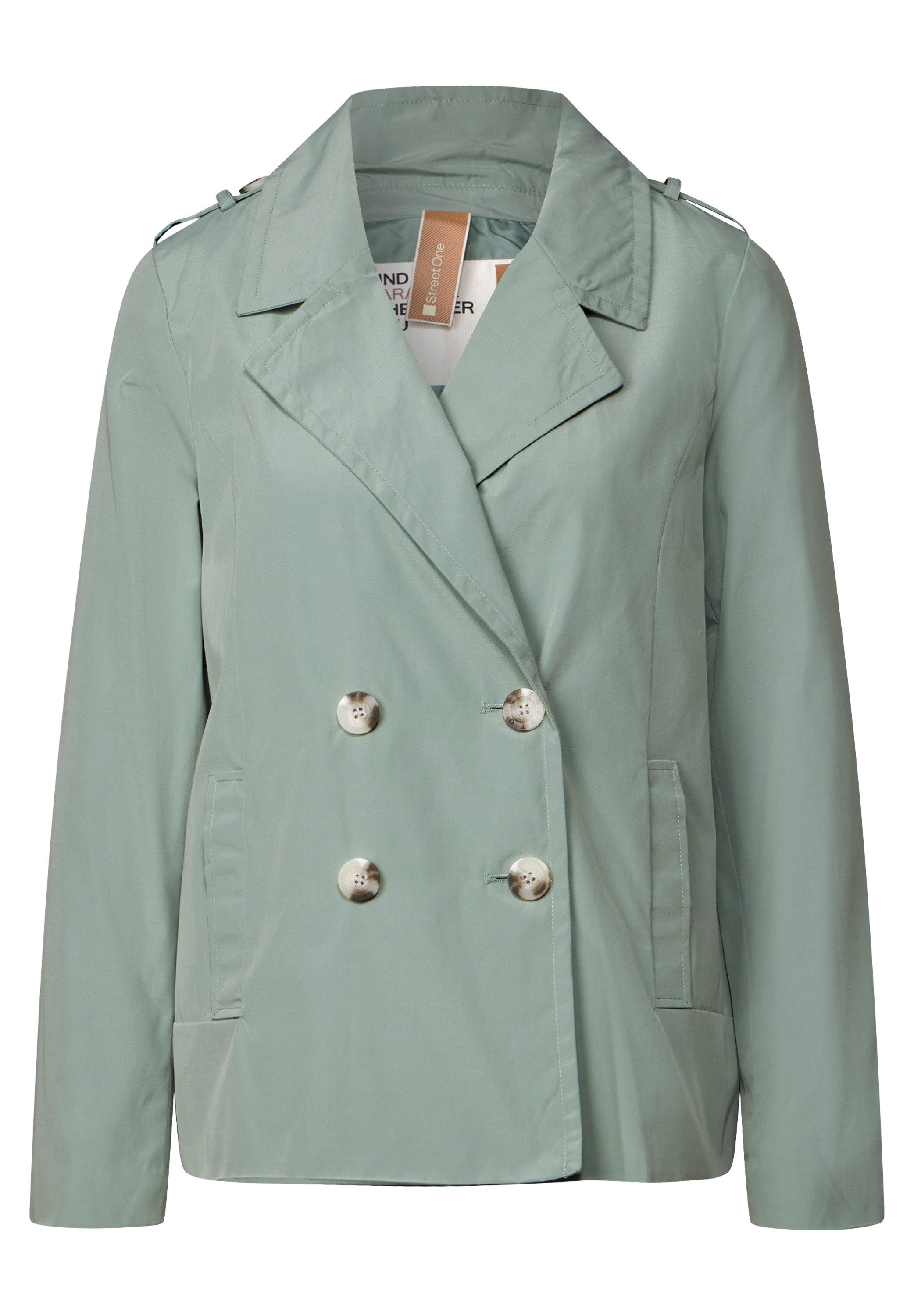 STREET ONE Trenchcoat dubbelrijig en met reverskraag