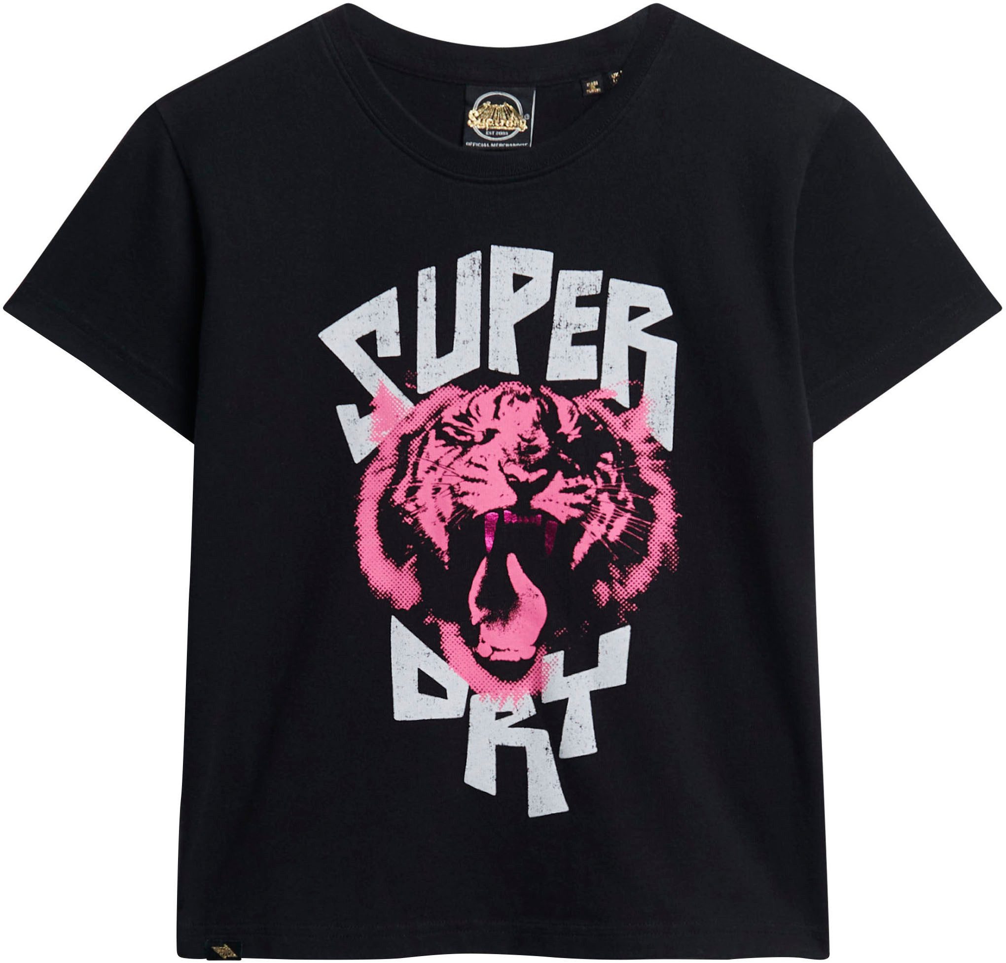 Superdry Shirt met korte mouwen LO-FI ROCK GRAPHIC FITTED TEE
