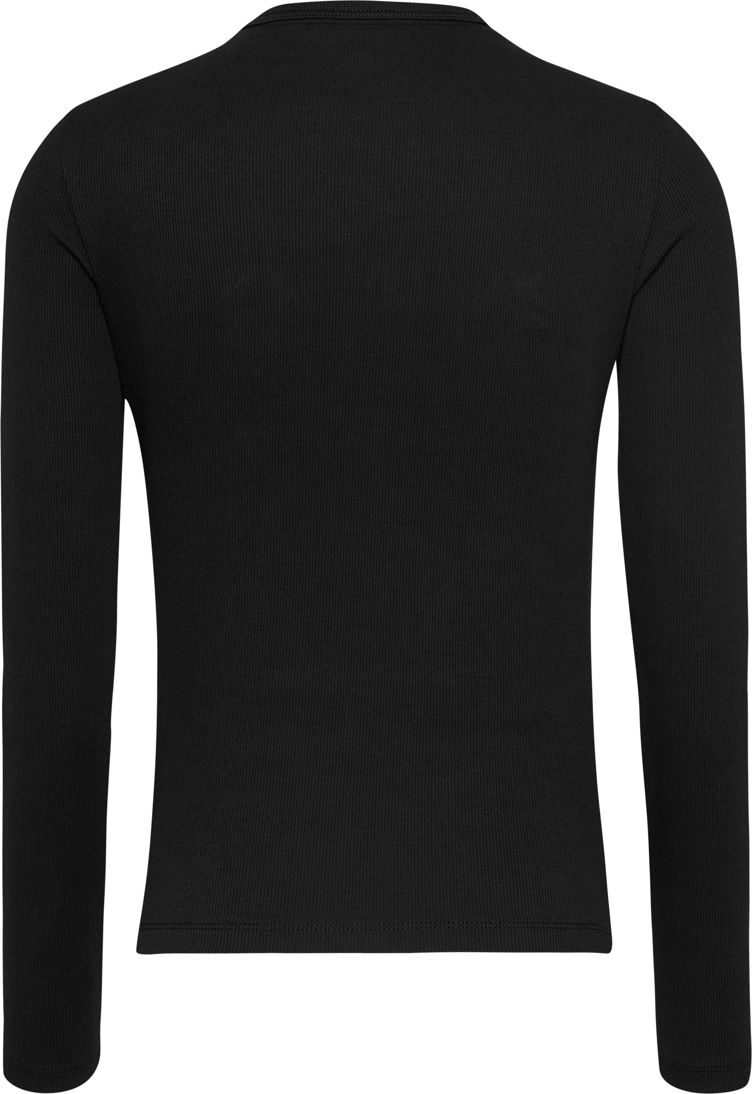 Tommy Jeans Curve Shirt met lange mouwen TJW SLIM LS BADGE TEE EXT in grote maten badge lange mouw