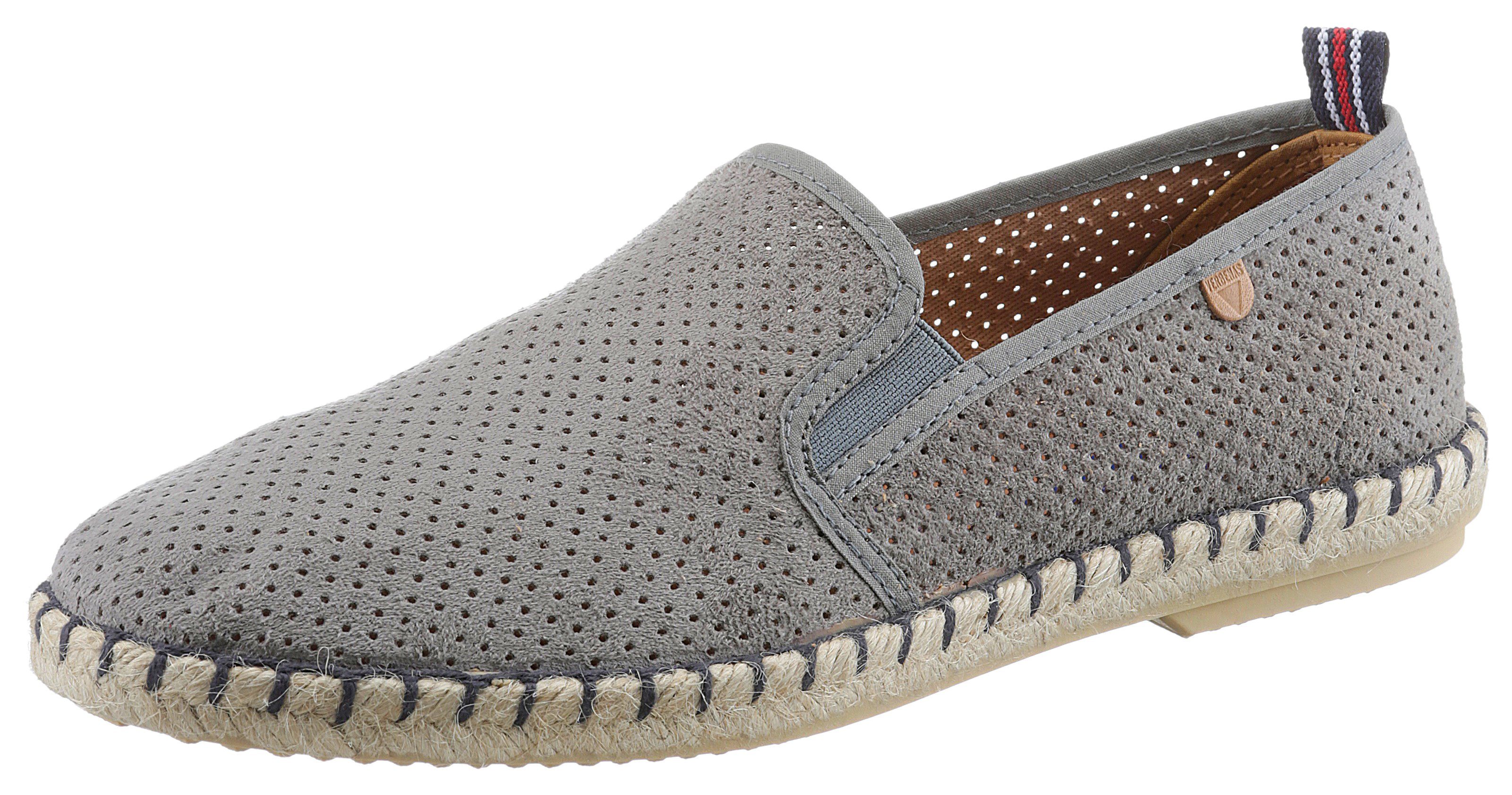 VERBENAS Espadrilles Tom Pacific , loafer, slip-on, zomerschoen, strandschoen met stretch inzetstukken heren instappers maat 43 grijs