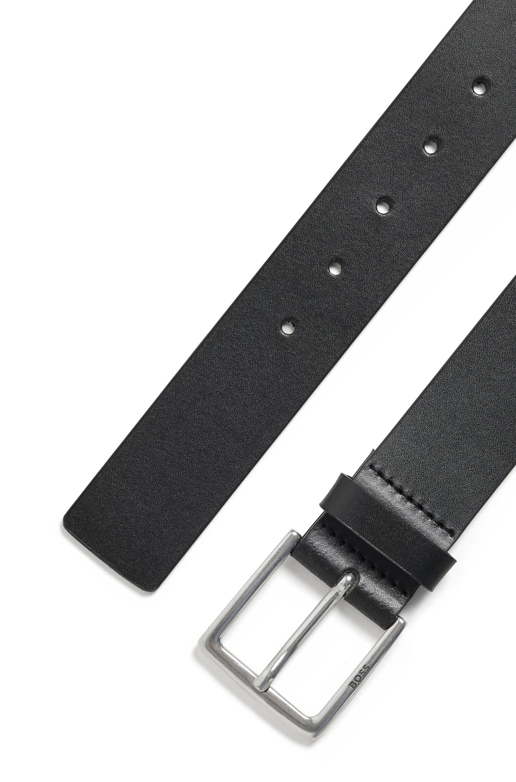 Boss Leren riem Rummi_Sz40 van italiaans leer met metalen details in antiek-look