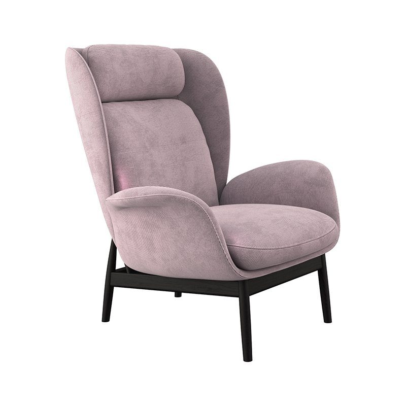 FLEXLUX Oorfauteuil Padova Stijl & comfort, organische vorm, geïntegreerde lendensteun, zwarte voet