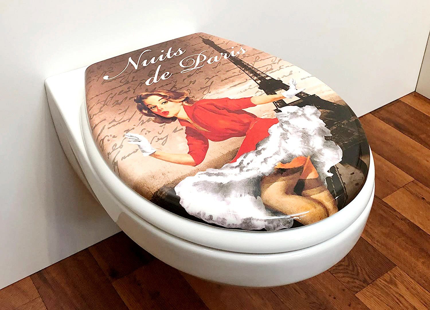 ADOB Toiletzitting Nuits de Paris Soft-closemechanisme, voor het schoonmaken afneembaar
