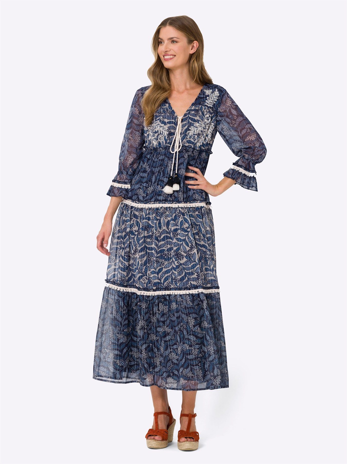heine Maxi-jurk Gedessineerde jurk