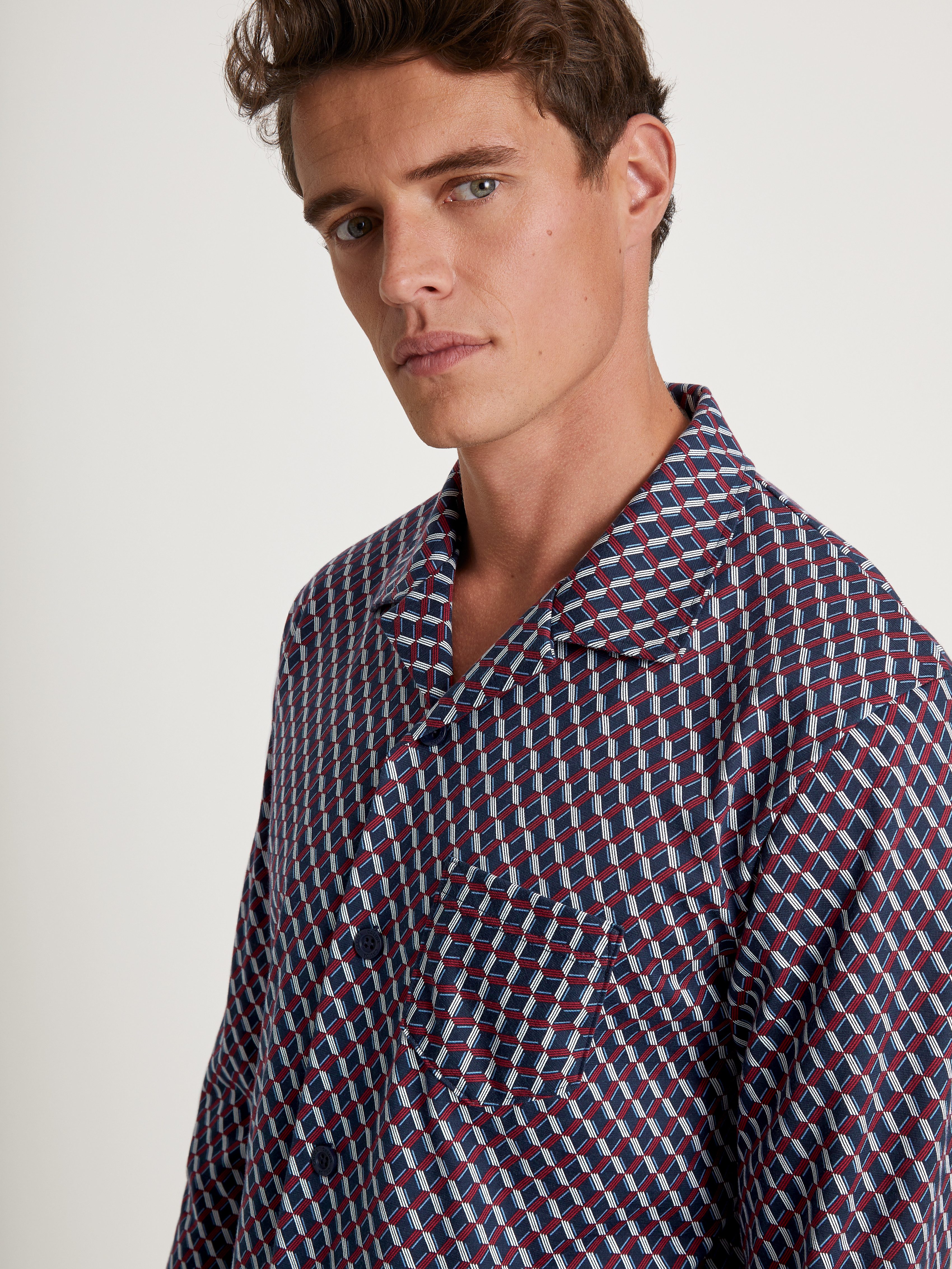 CALIDA Pyjama Relax Imprint met fijne, gladde stof voor verhoogd comfort (2-delig)