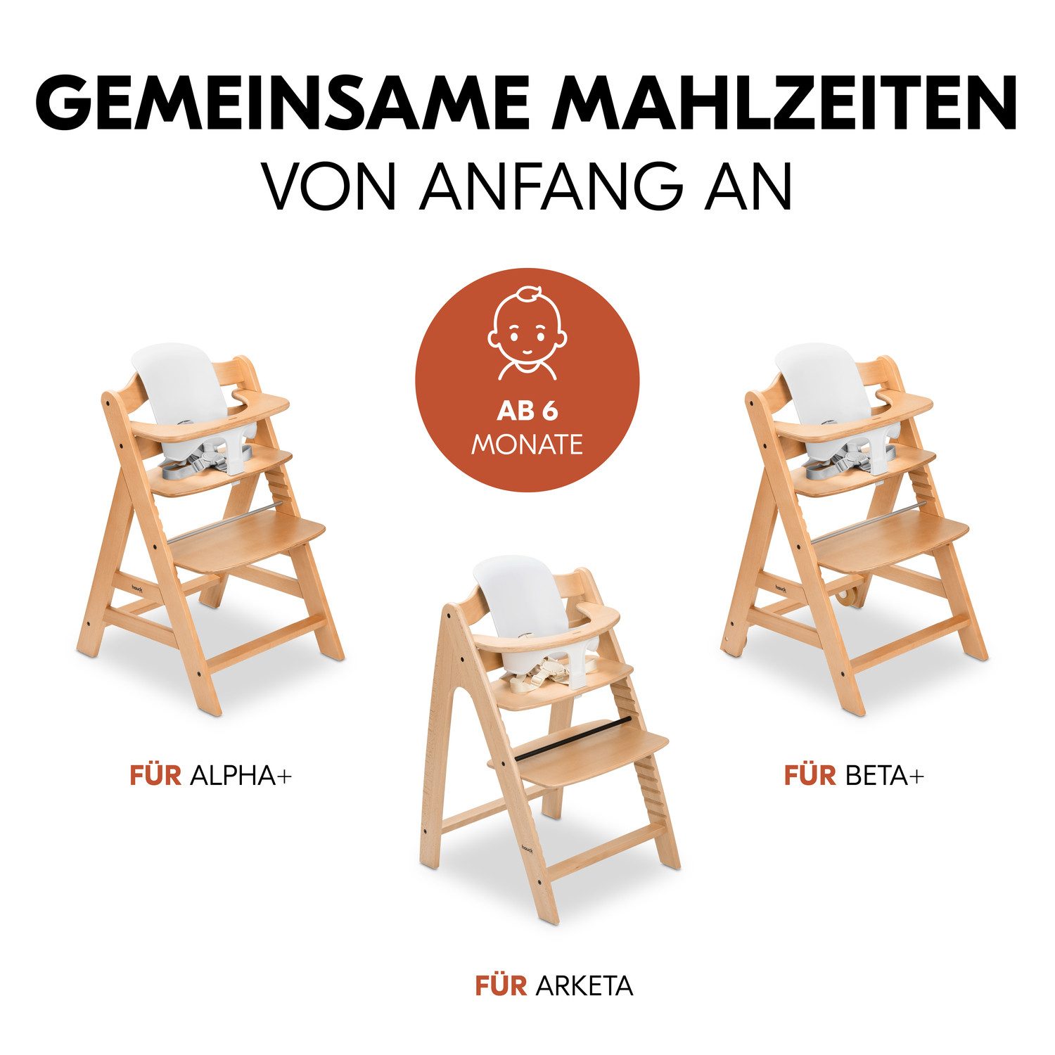 Hauck Stoelverkleiner Babysitz voor hoge stoelen "alpha+", "beta+" en "arketa"