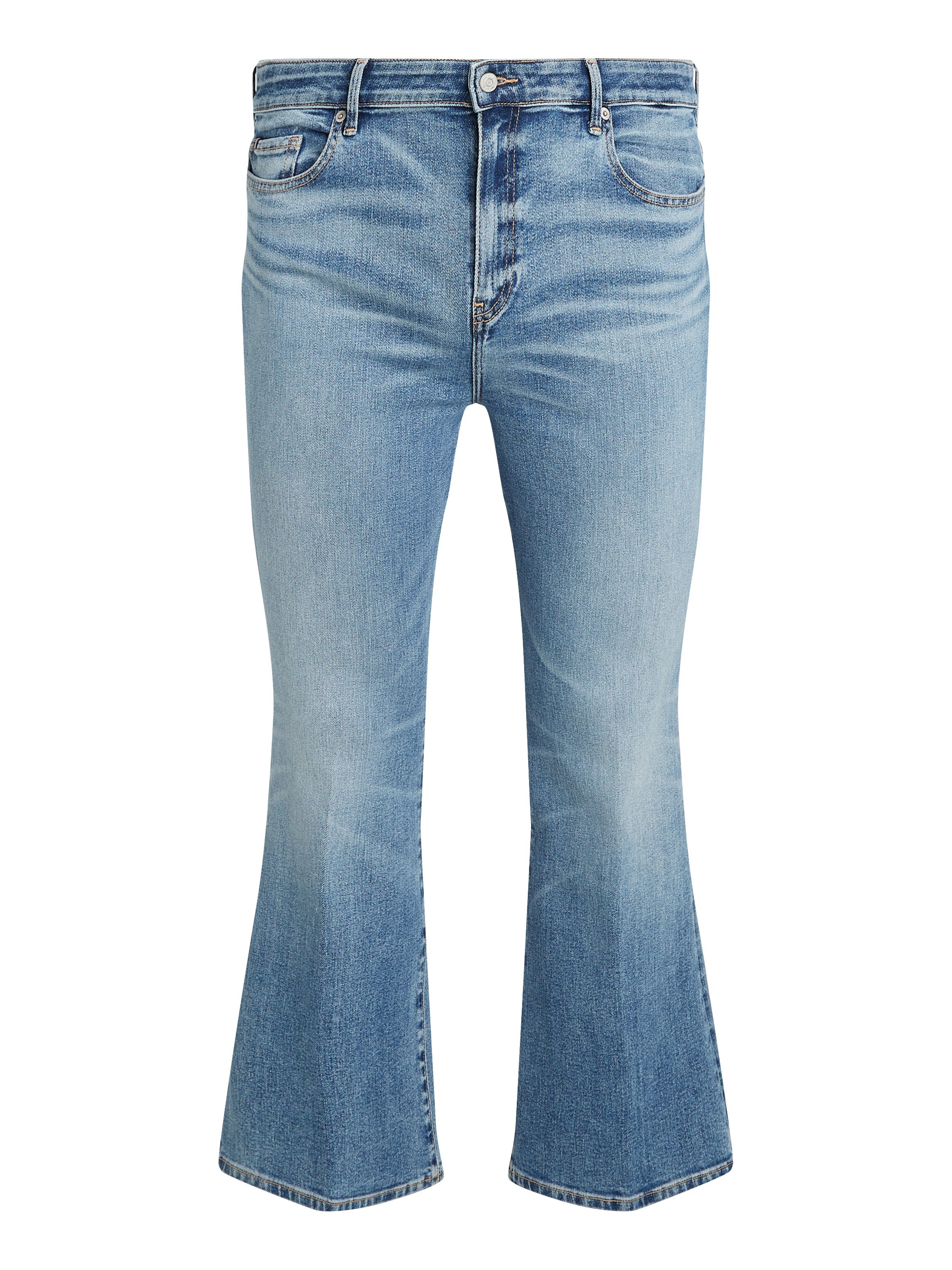 Tommy Hilfiger Curve Bootcut jeans CRV BOOTCUT RW TOBY in grote maten, tommy jeans logo-badge, stoned wash look
