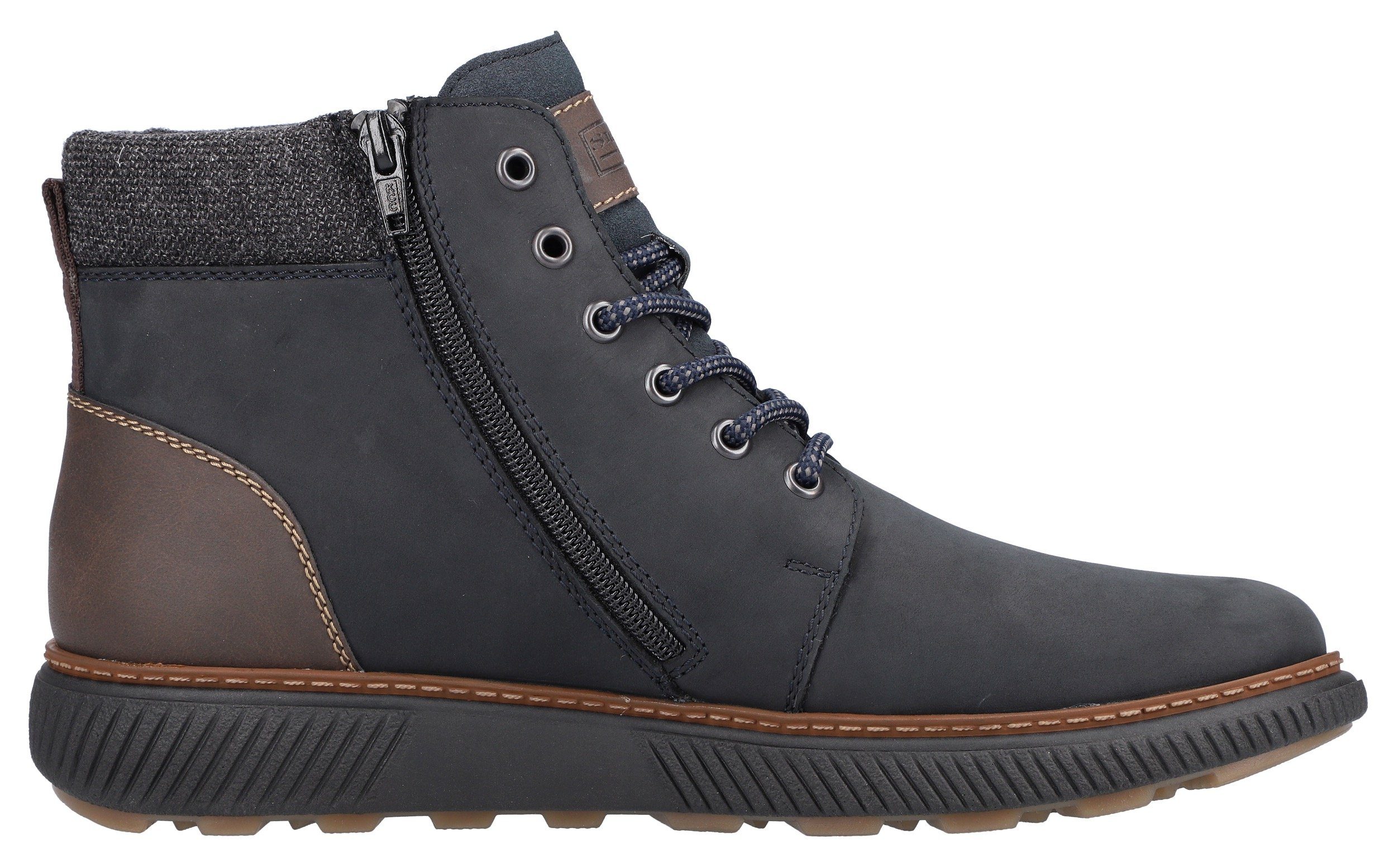 Rieker Winterlaarzen high top sneaker, veterschoen met tex-membraan, smalle vorm