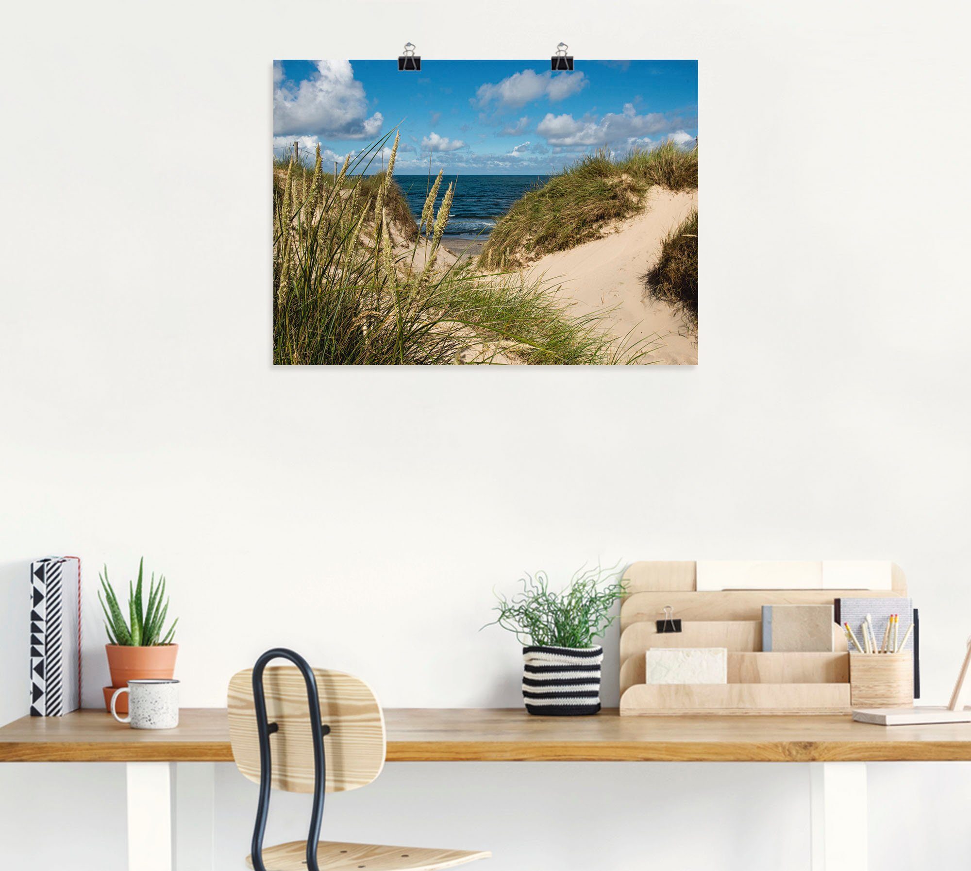 Artland Poster Strand bij Vesterhav als artprint van aluminium, artprint op linnen, muursticker of poster in verschillende maten