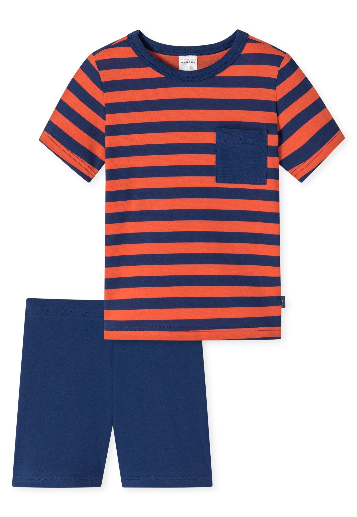 Schiesser Shortama "Casual World" met gestreept shirt (set, 2-delig)