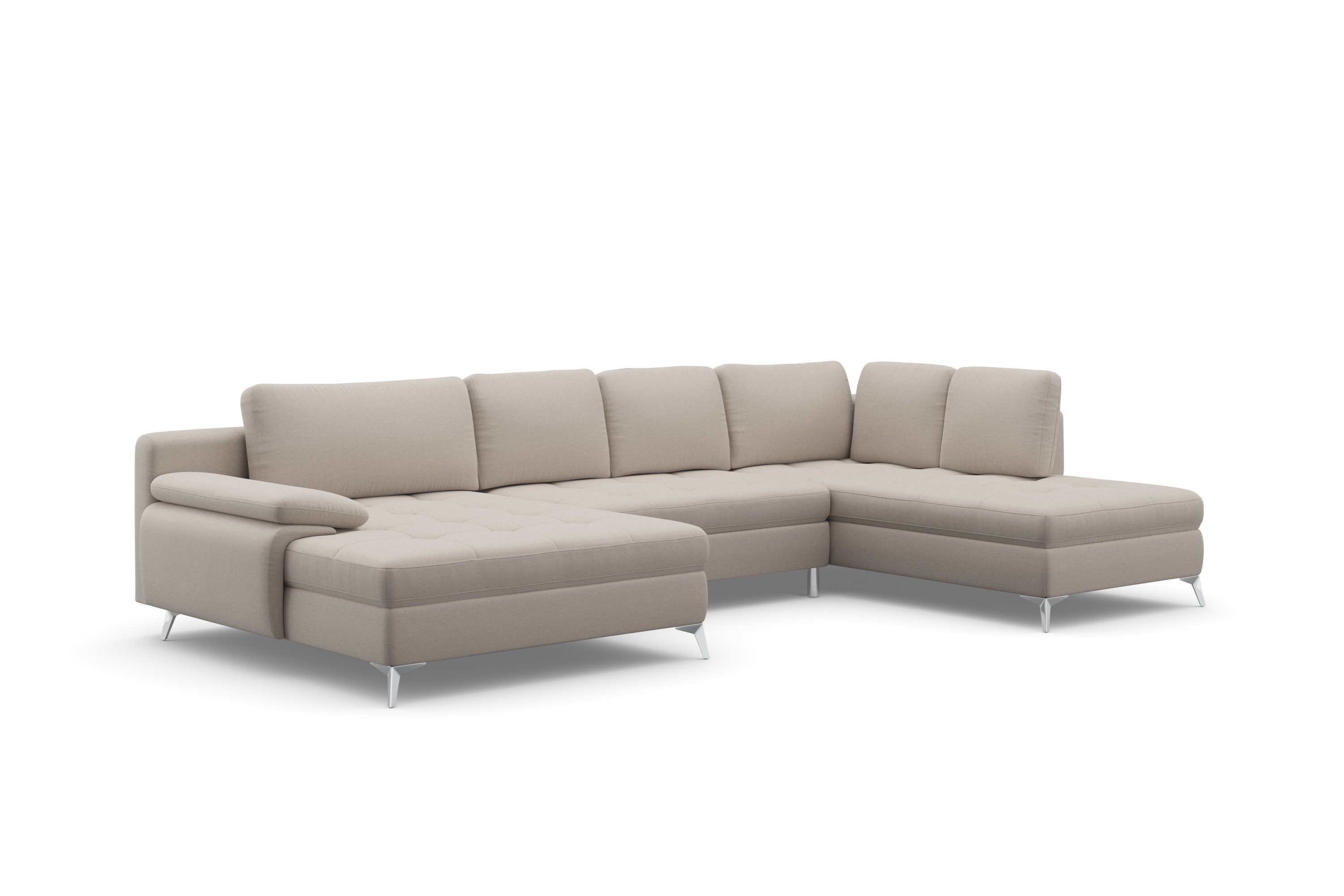 sit&more Zithoek Latigo U-vorm met mega-récamier, naar keuze met slaapfunctie en bedkist