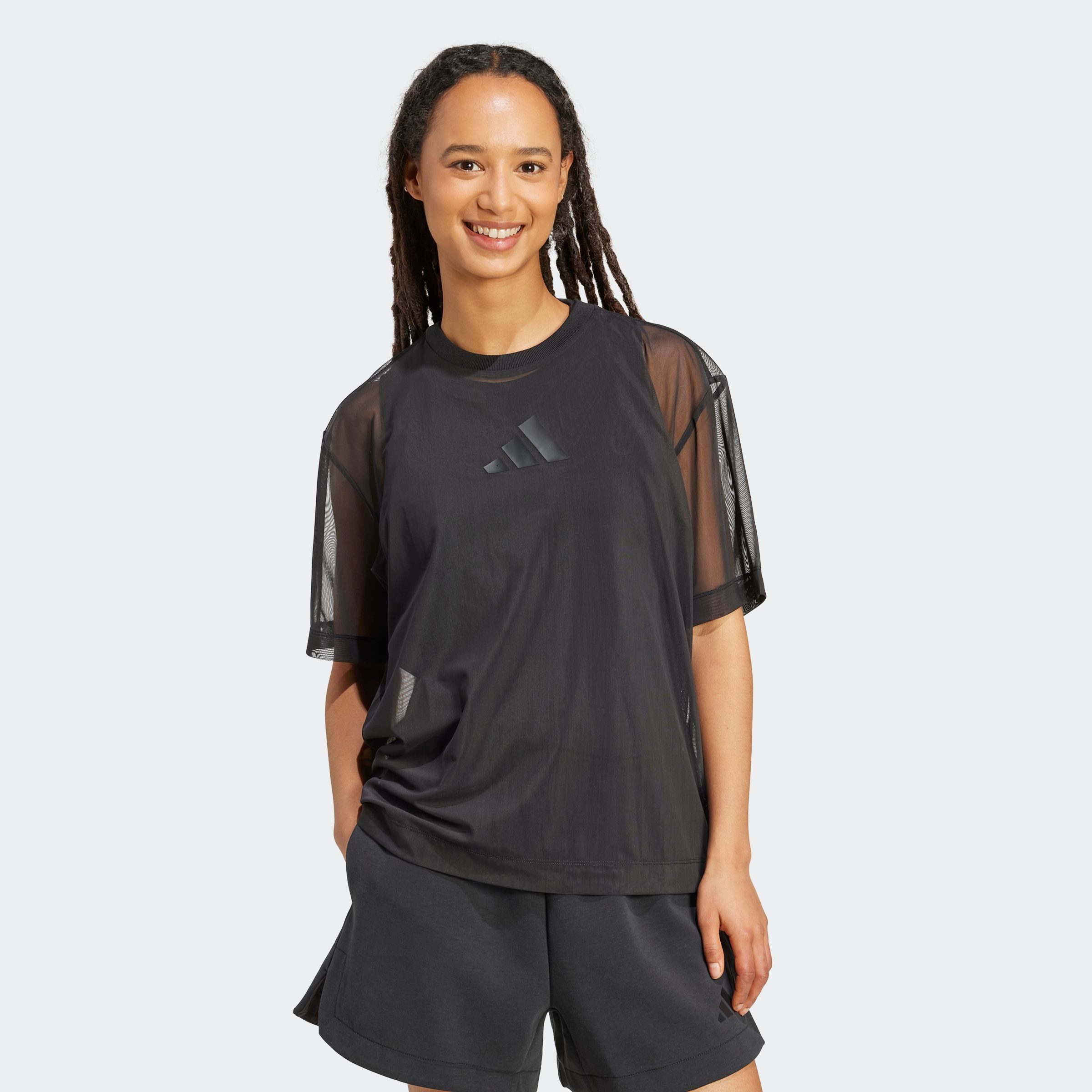adidas Sportswear T-shirt W ALL SZN SH T dames tops maat L zwart