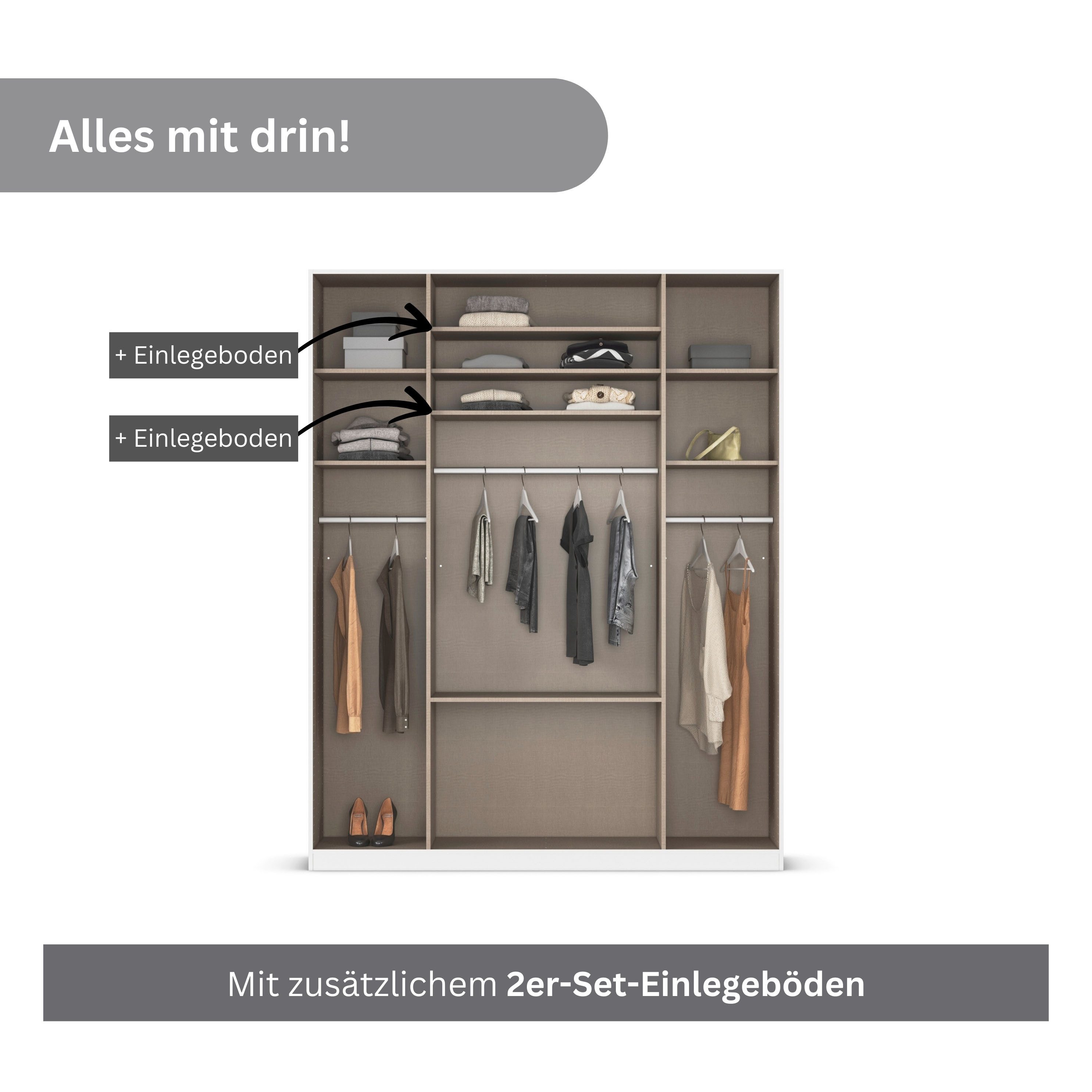 rauch Draaideurkast Kledingkast kast garderobe AGORDO met decor- of hoogglansfront
