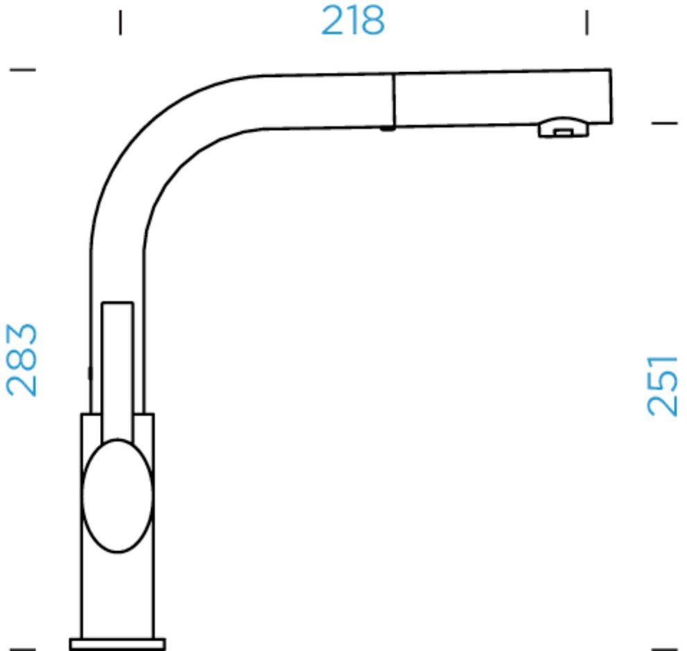 Schock Keukenkraan NIMBUS SB uitschuifbare uitloop, terugstroombegrenzer, draaibereik 130°